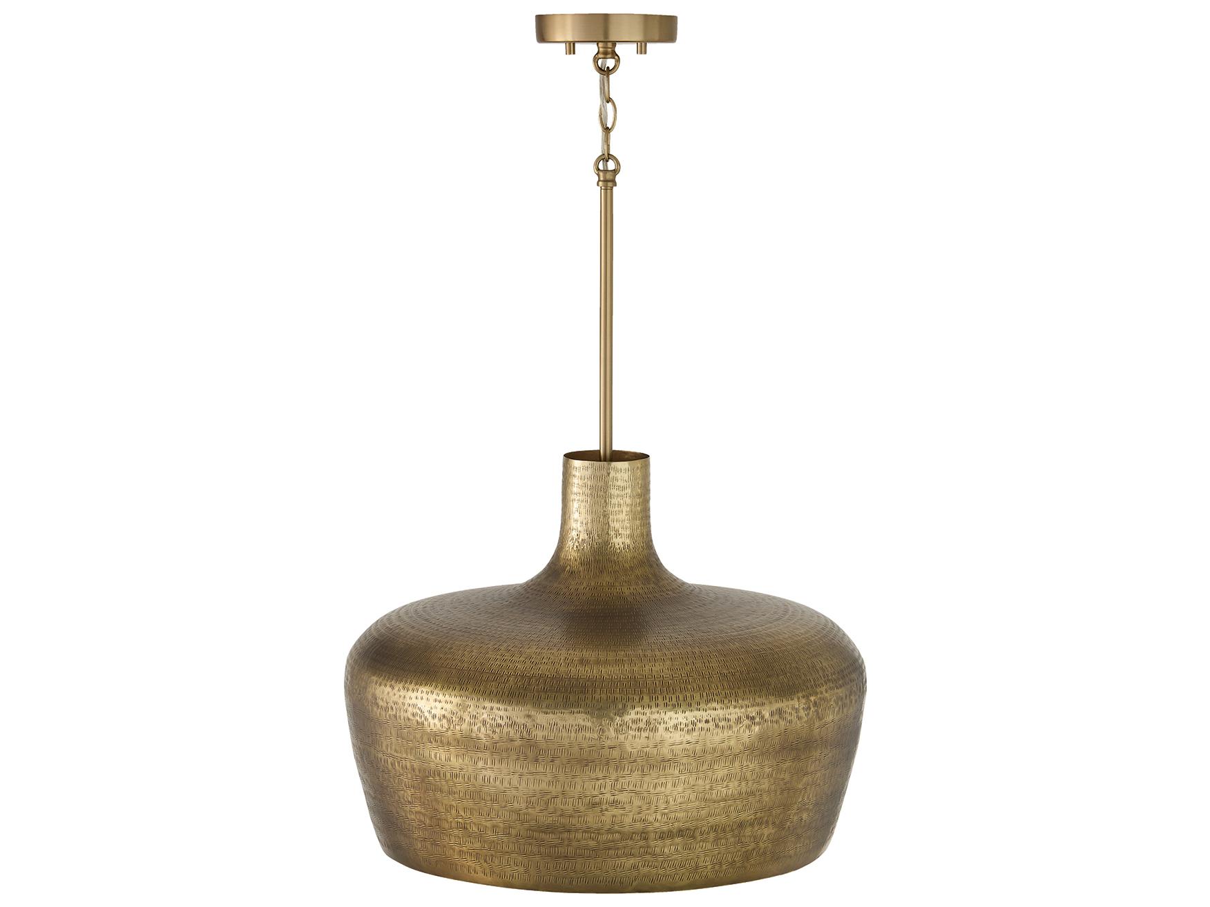 Capital Lighting Myriah 1-light Tibetan Hammered Brass Round Pendant