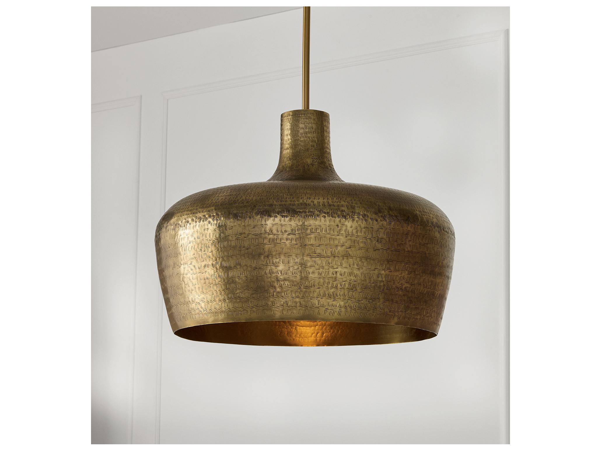 Capital Lighting Myriah 1-light Tibetan Hammered Brass Round Pendant