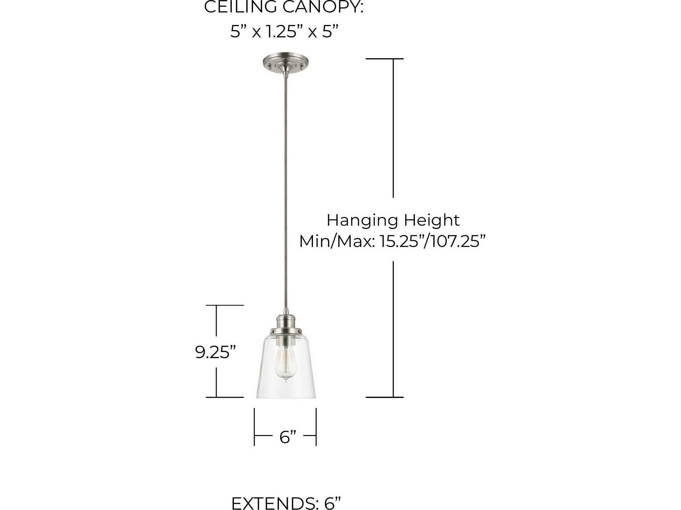 Capital Lighting 1-Light Brushed Nickel Glass Bell Mini Pendant