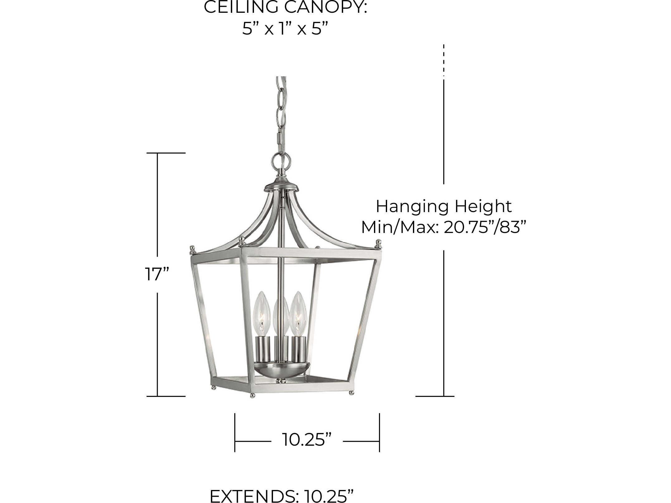 Capital Lighting Stanton 3-Light Brushed Nickel Mini Pendant