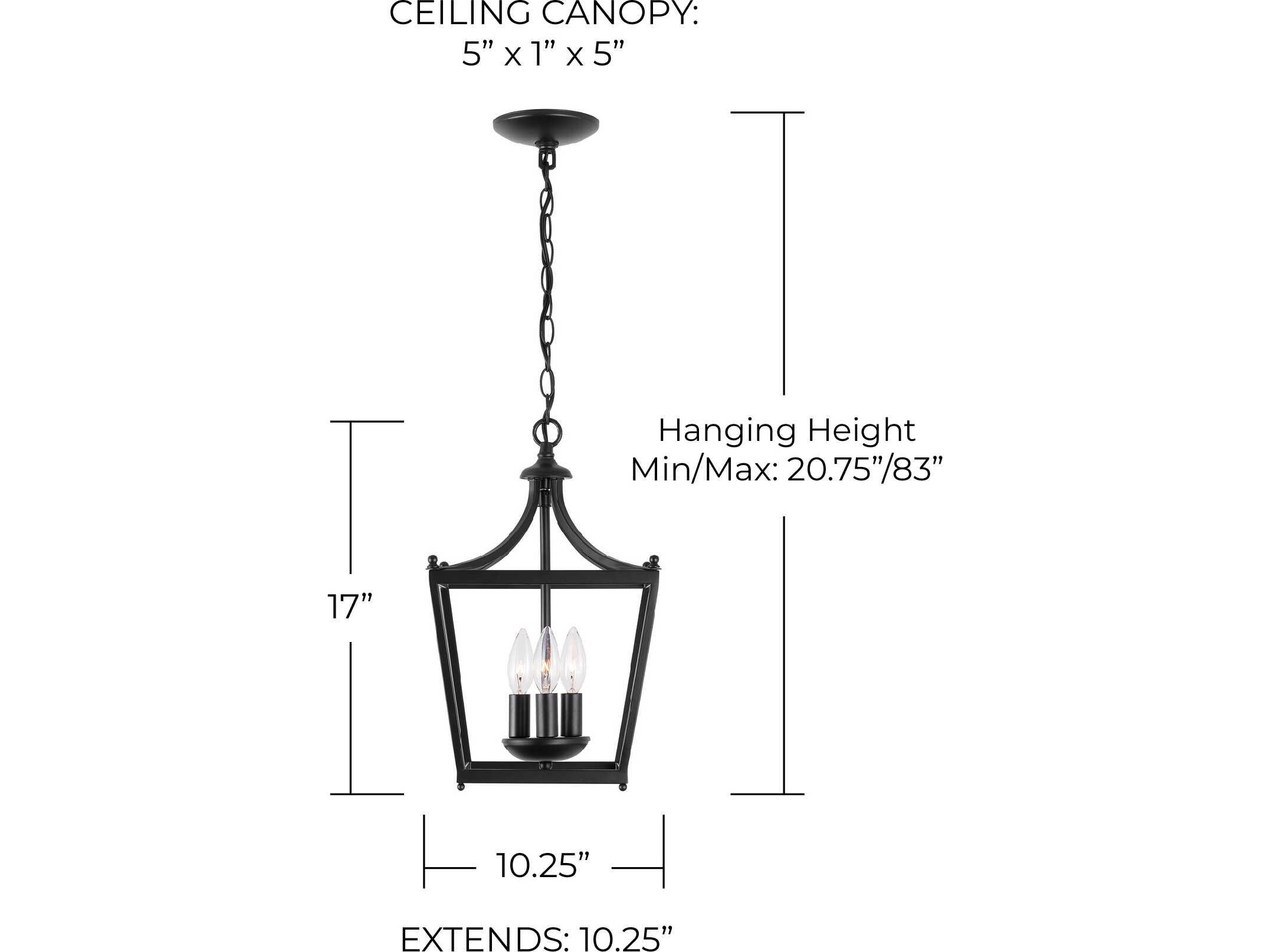 Capital Lighting Stanton 3-Light Matte Black Lantern Mini Pendant