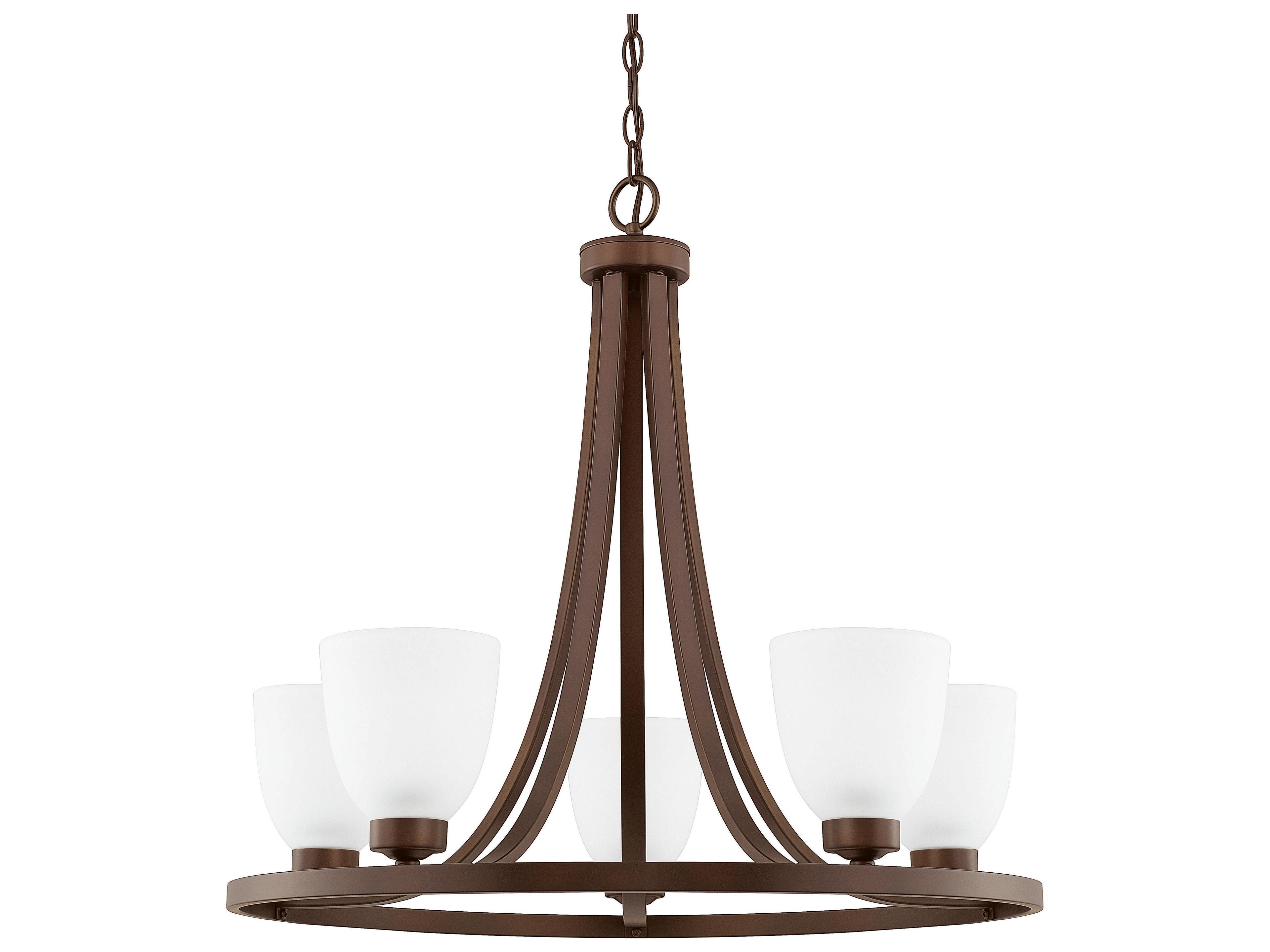 Capital Lighting Jameson 5-Light Bronze Glass Bell Chandelier