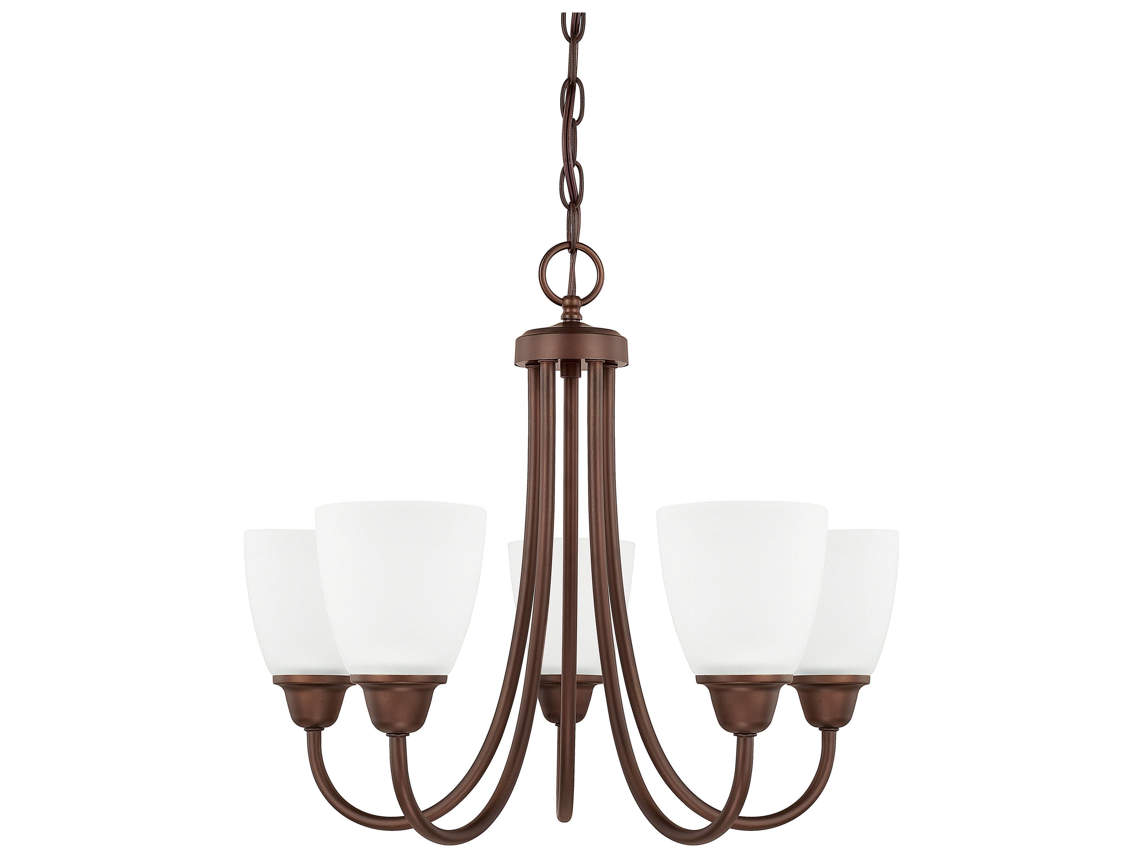 Capital Lighting Trenton 5-Light Bronze Glass Bell Chandelier