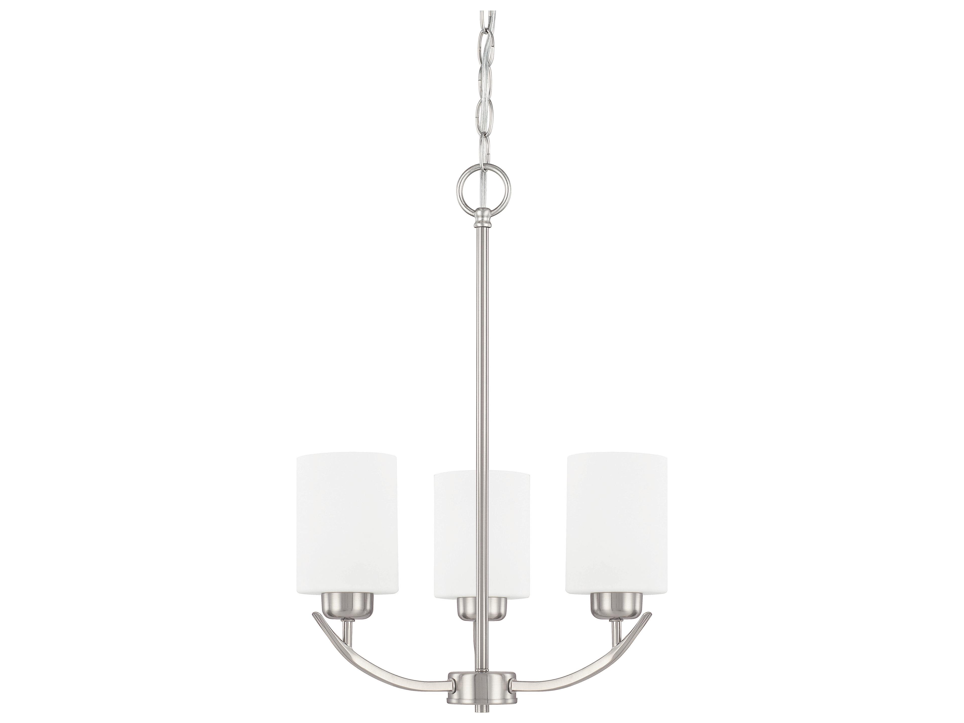 Capital Lighting Dixon 3-Light Brushed Nickel Glass Cylinder Chandelier