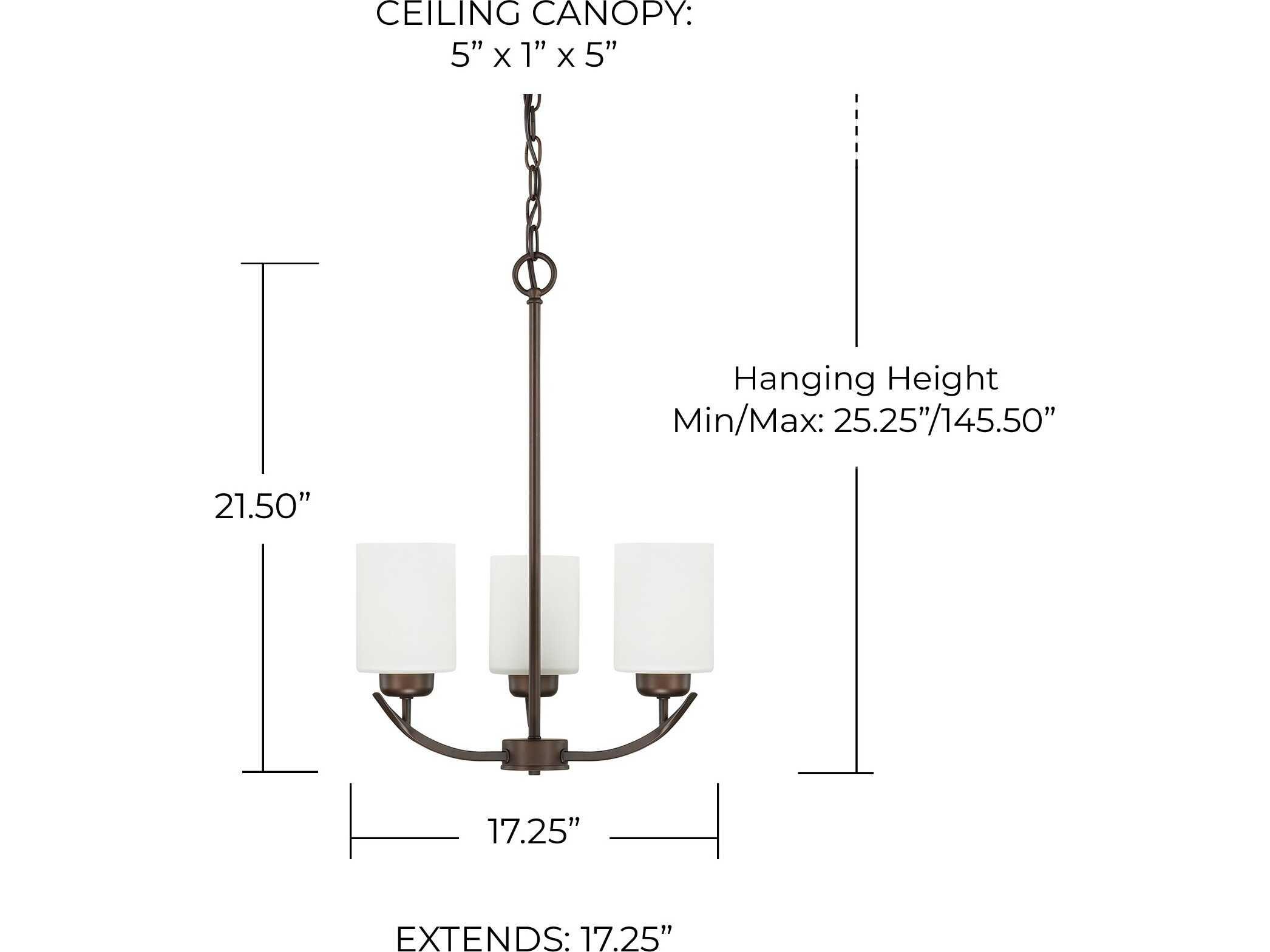 Capital Lighting Dixon 3-Light Bronze Glass Cylinder Chandelier