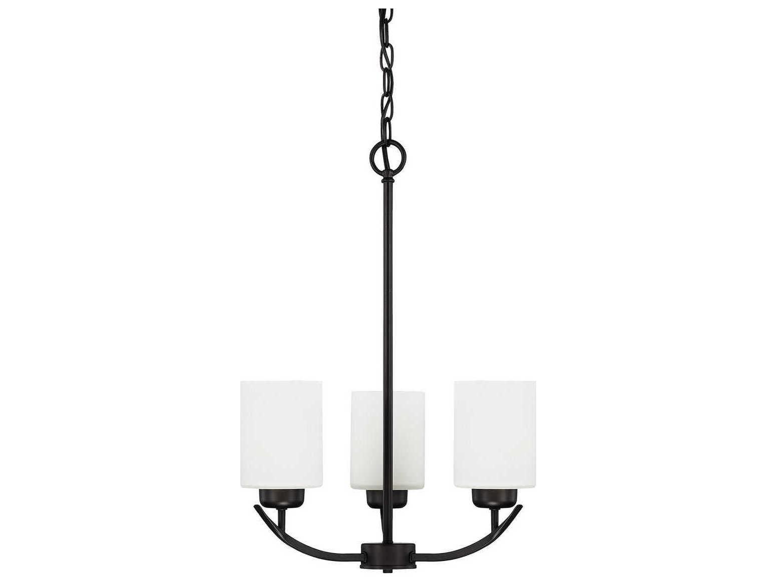 Capital Lighting Dixon 3-Light Matte Black Glass Chandelier