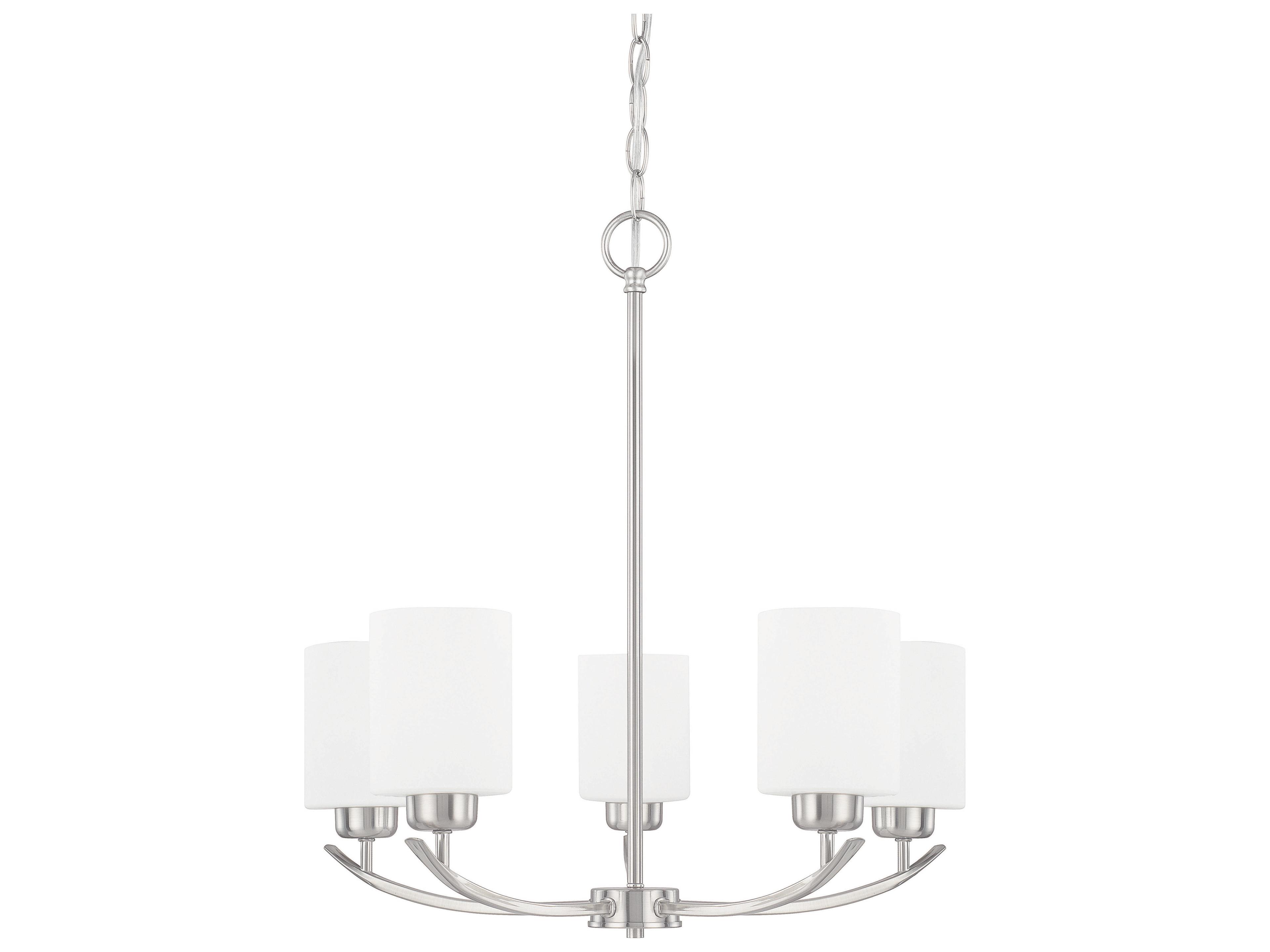 Capital Lighting Dixon 5-Light Brushed Nickel Glass Cylinder Chandelier