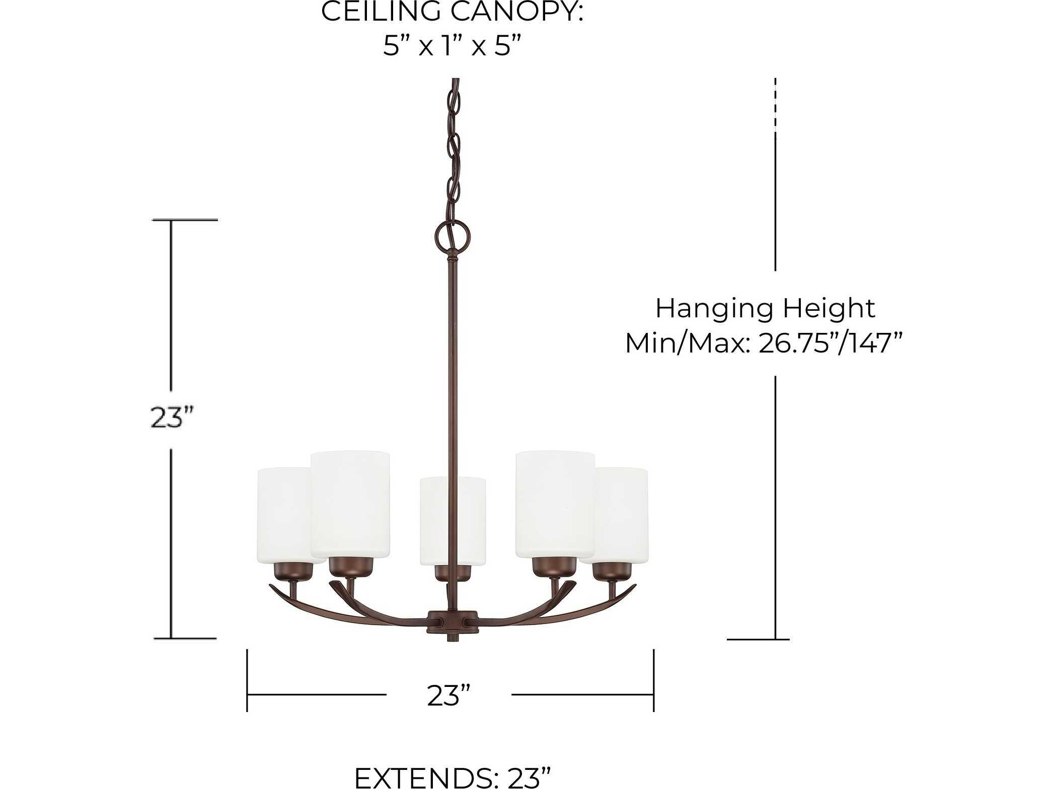 Capital Lighting Dixon 5-Light Bronze Glass Cylinder Chandelier