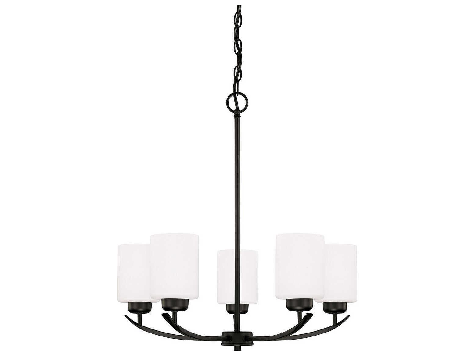Capital Lighting Dixon 5-Light Matte Black Glass Chandelier