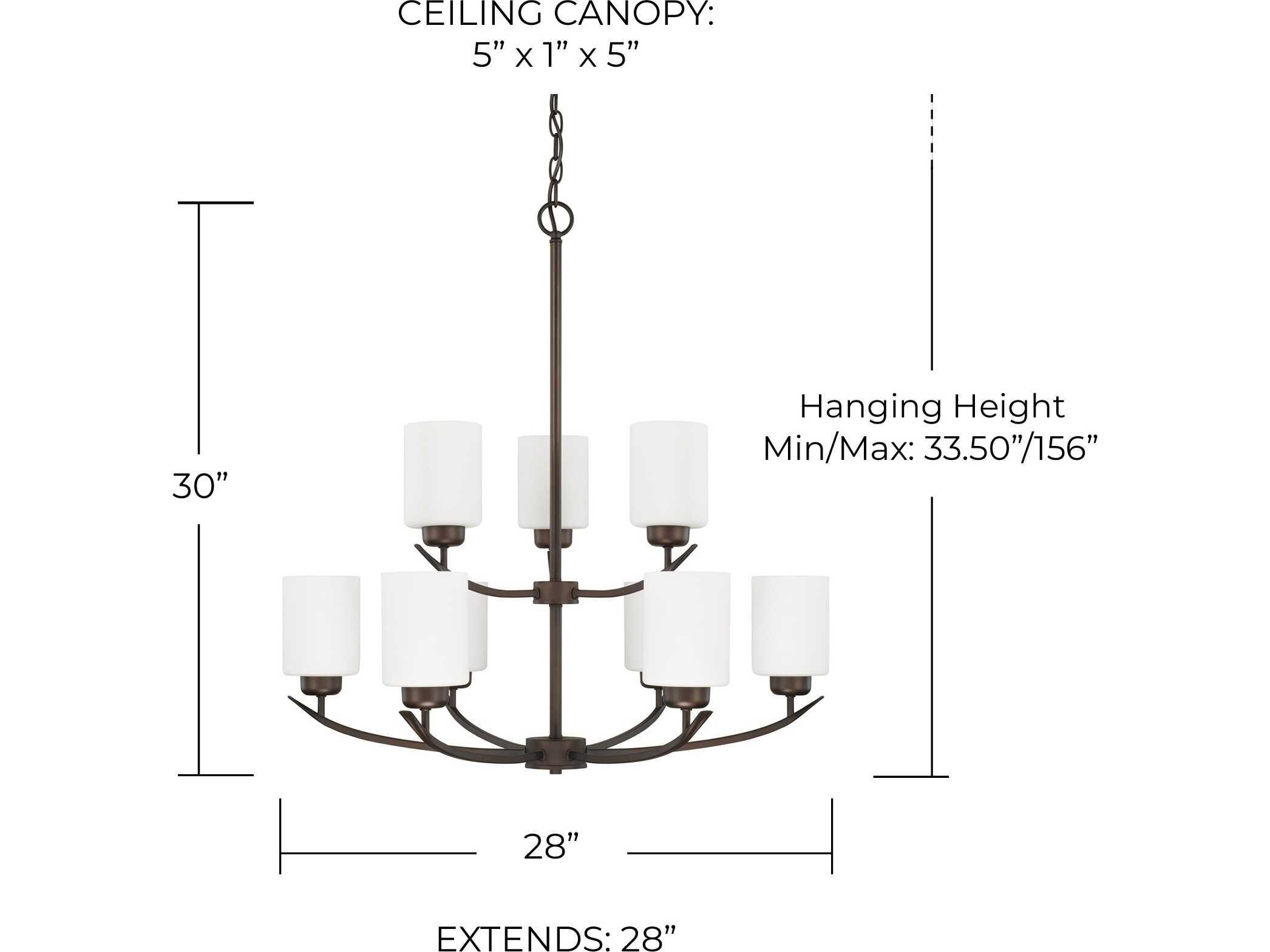 Capital Lighting Dixon 9-Light Bronze Glass Cylinder Chandelier