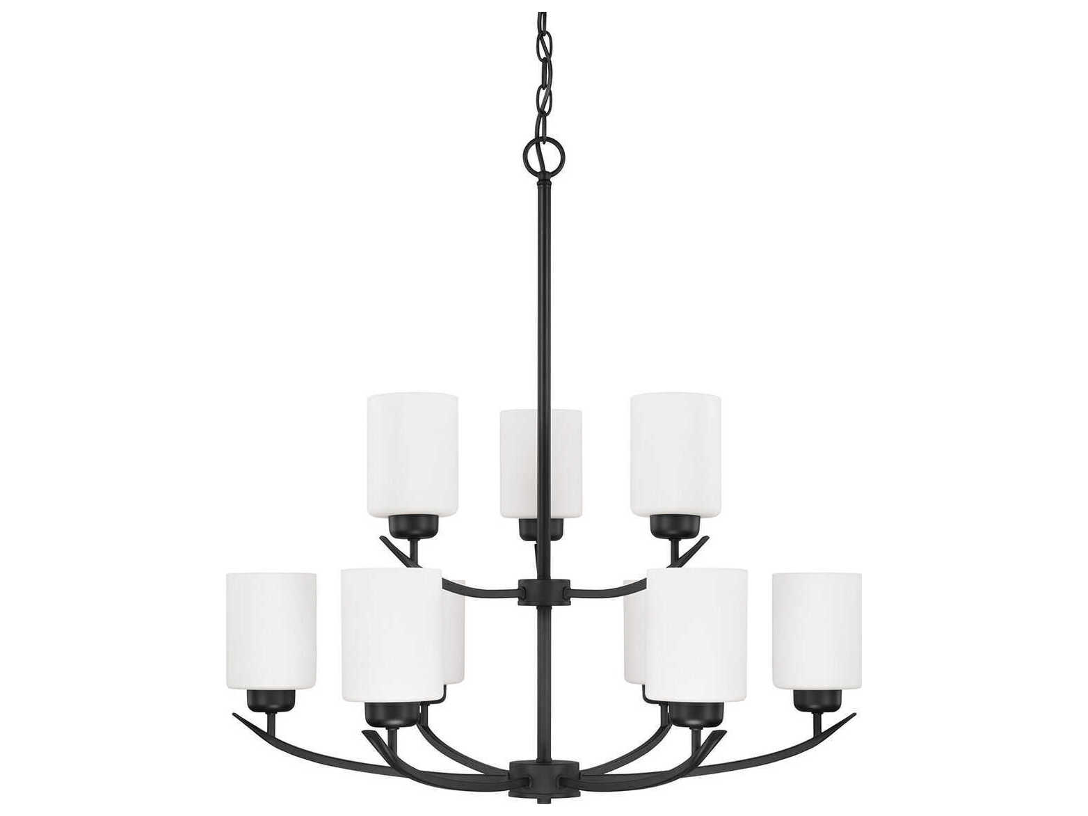 Capital Lighting Dixon 9-Light Matte Black Glass Chandelier