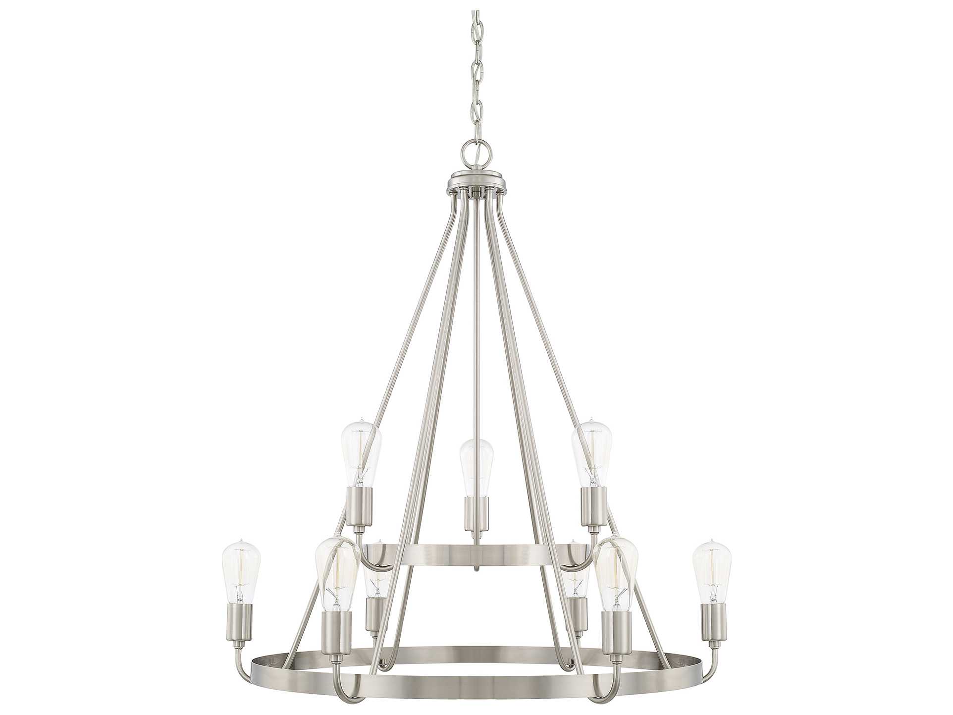 Capital Lighting Tanner 9-Light Brushed Nickel Chandelier
