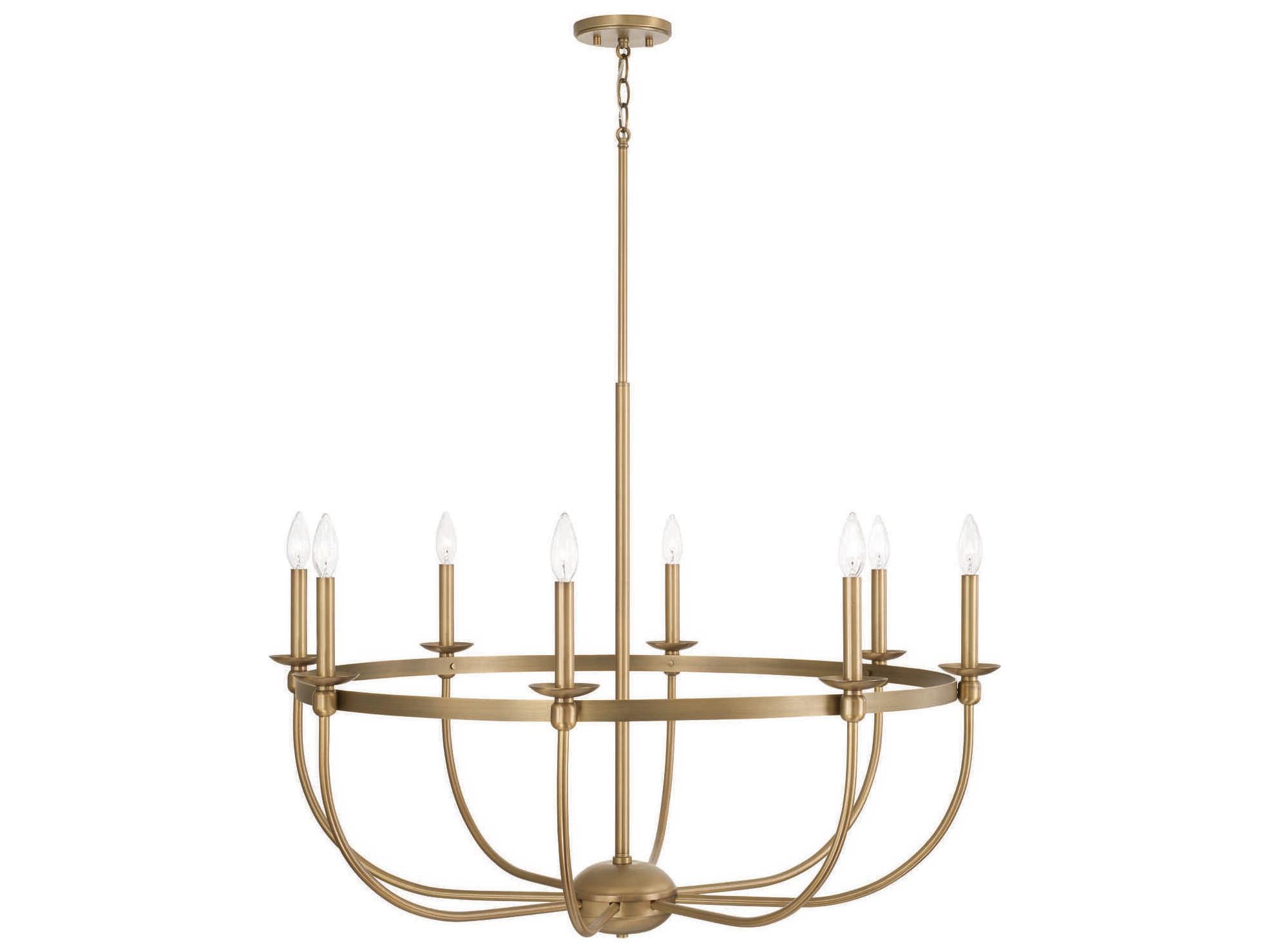 Capital Lighting Rylann 8-Light Aged Brass Candelabra Chandelier