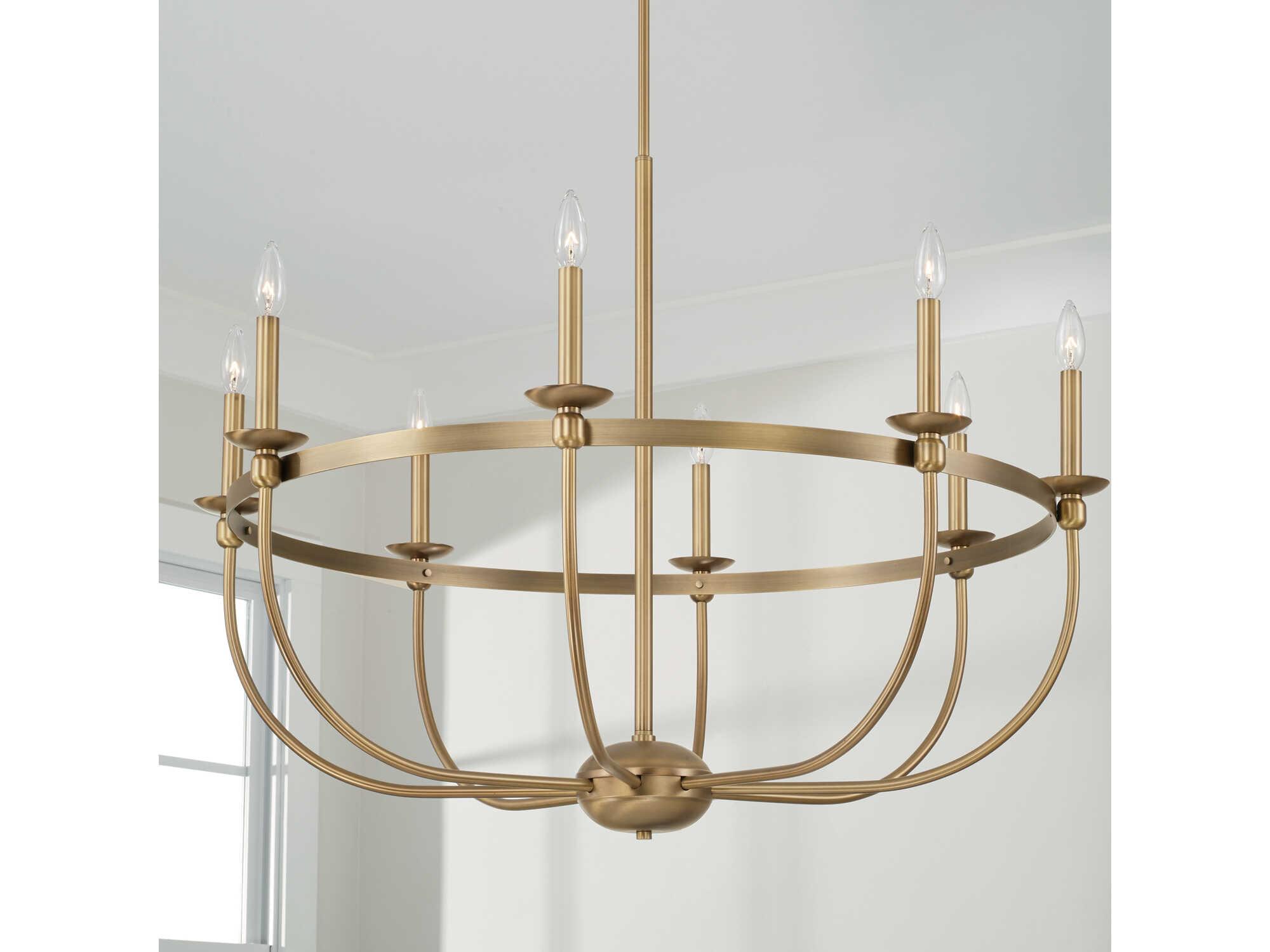 Capital Lighting Rylann 8-Light Aged Brass Candelabra Chandelier