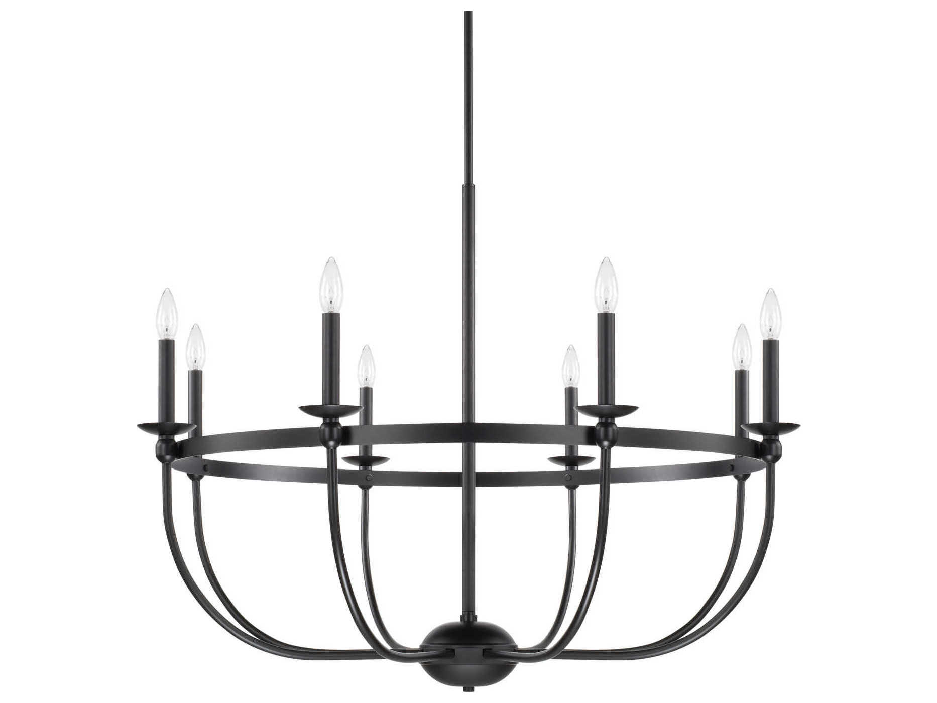 Capital Lighting Rylann 8-Light Matte Black Candelabra Chandelier