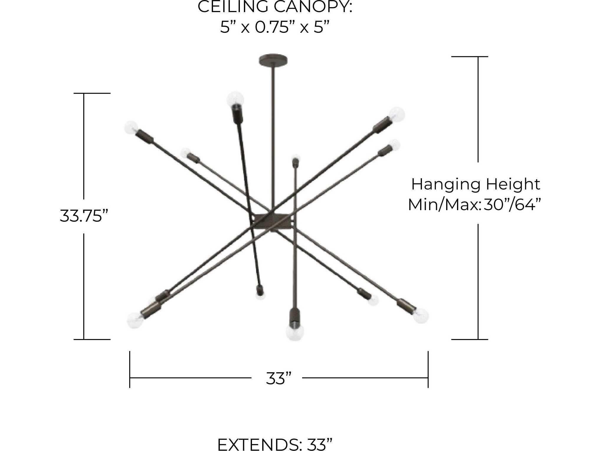 Capital Lighting 12-Light Nordic Grey Candelabra Sputnik Chandelier