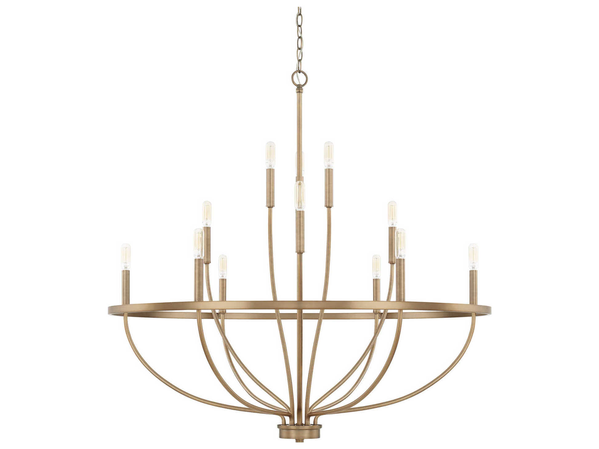 Capital Lighting Greyson 12-Light Aged Brass Candelabra Chandelier