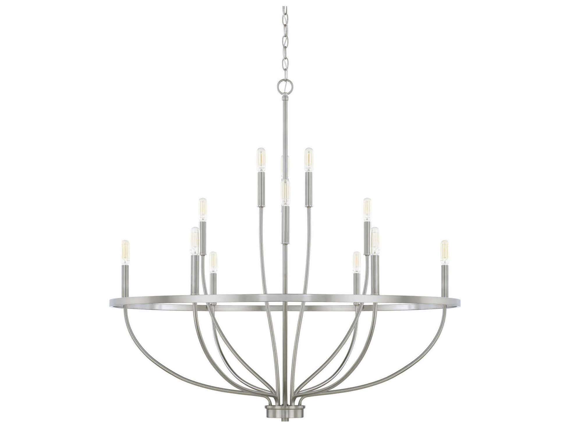 Capital Lighting Greyson 12-Light Brushed Nickel Candelabra Chandelier