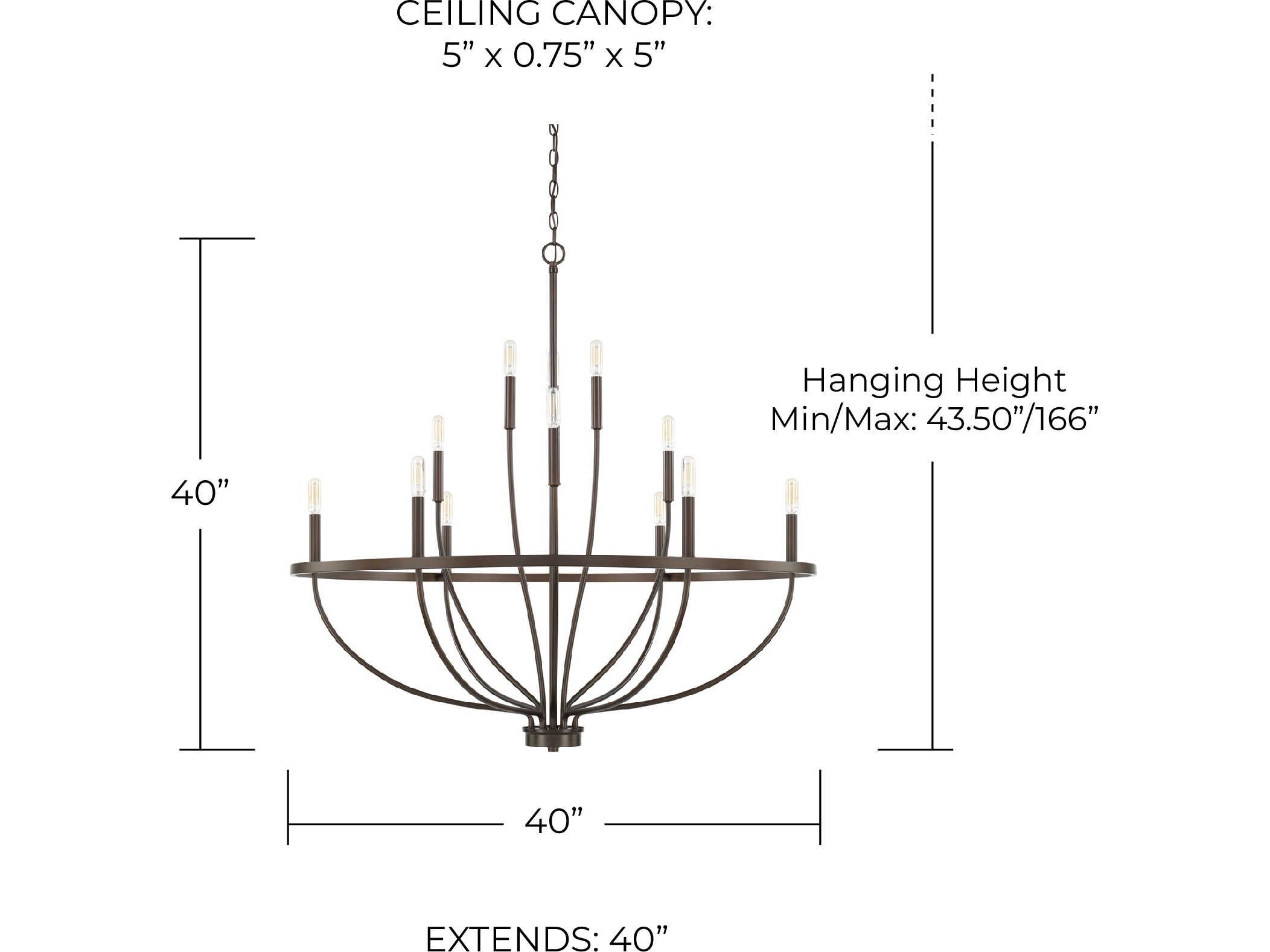 Capital Lighting Greyson 12-Light Bronze Candelabra Chandelier