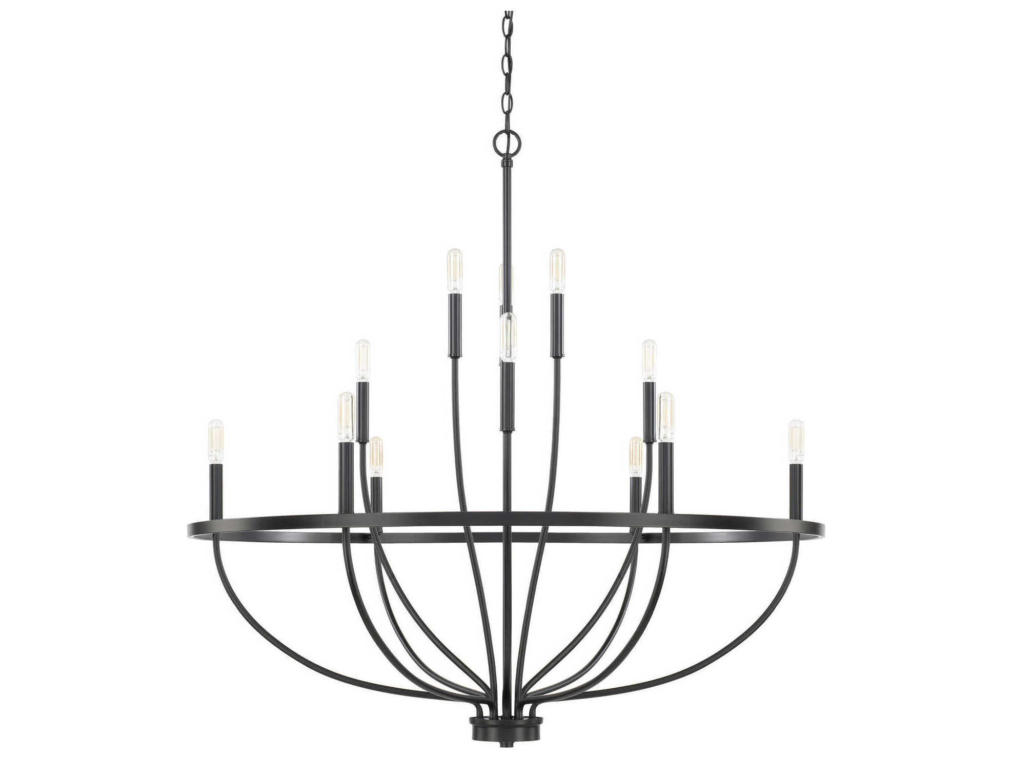 Capital Lighting Greyson 12-Light Matte Black Candelabra Chandelier