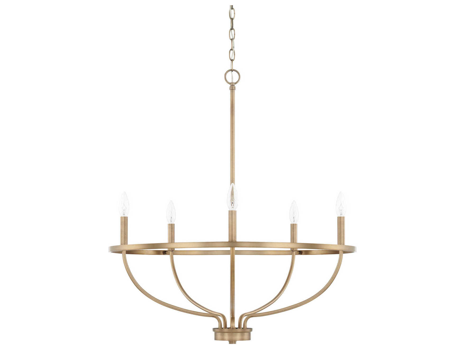 Capital Lighting Greyson 5-Light Aged Brass Candelabra Chandelier