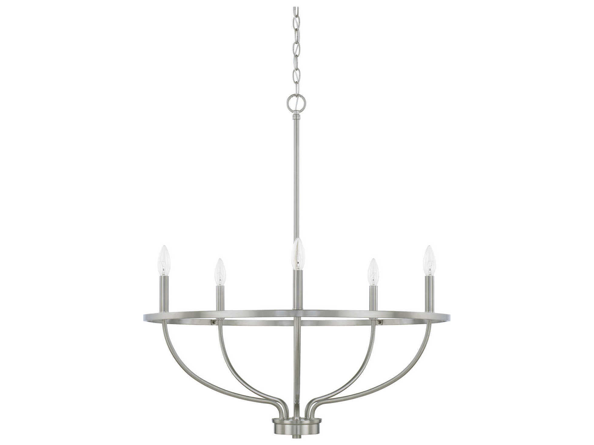 Capital Lighting Greyson 5-Light Brushed Nickel Candelabra Chandelier