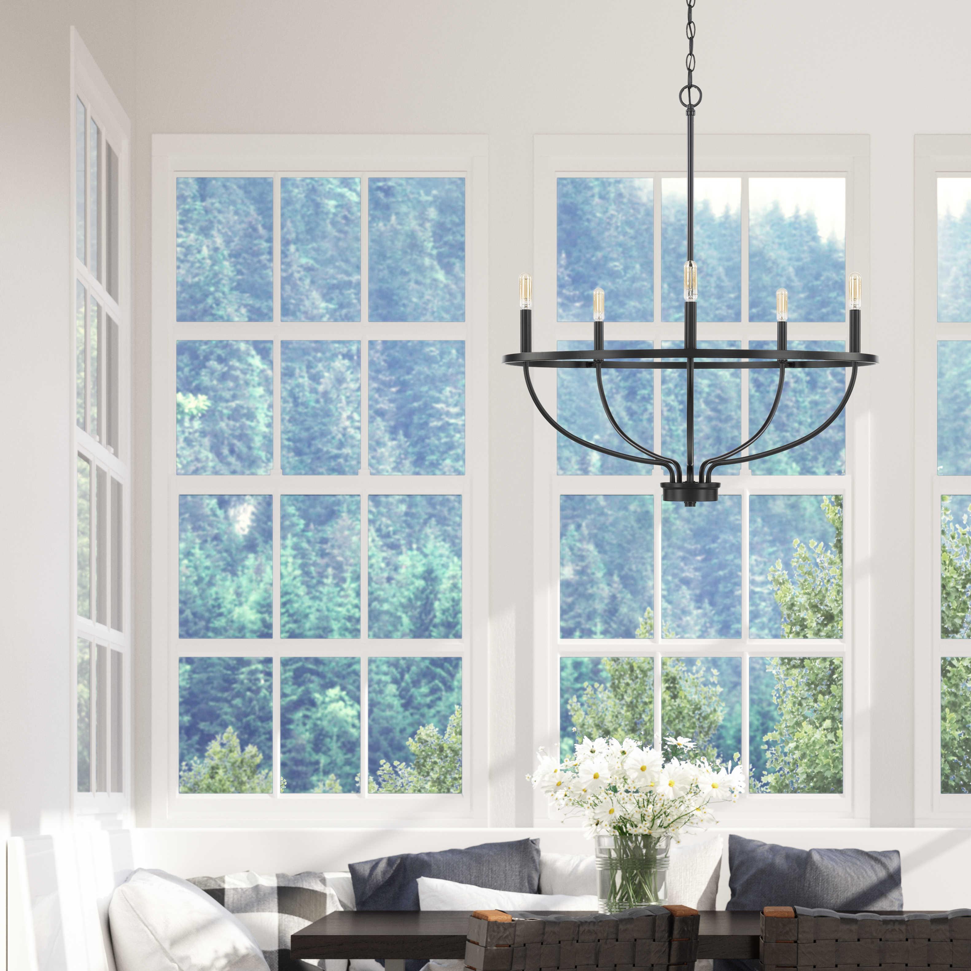 Capital Lighting Greyson 5-Light Matte Black Candelabra Chandelier