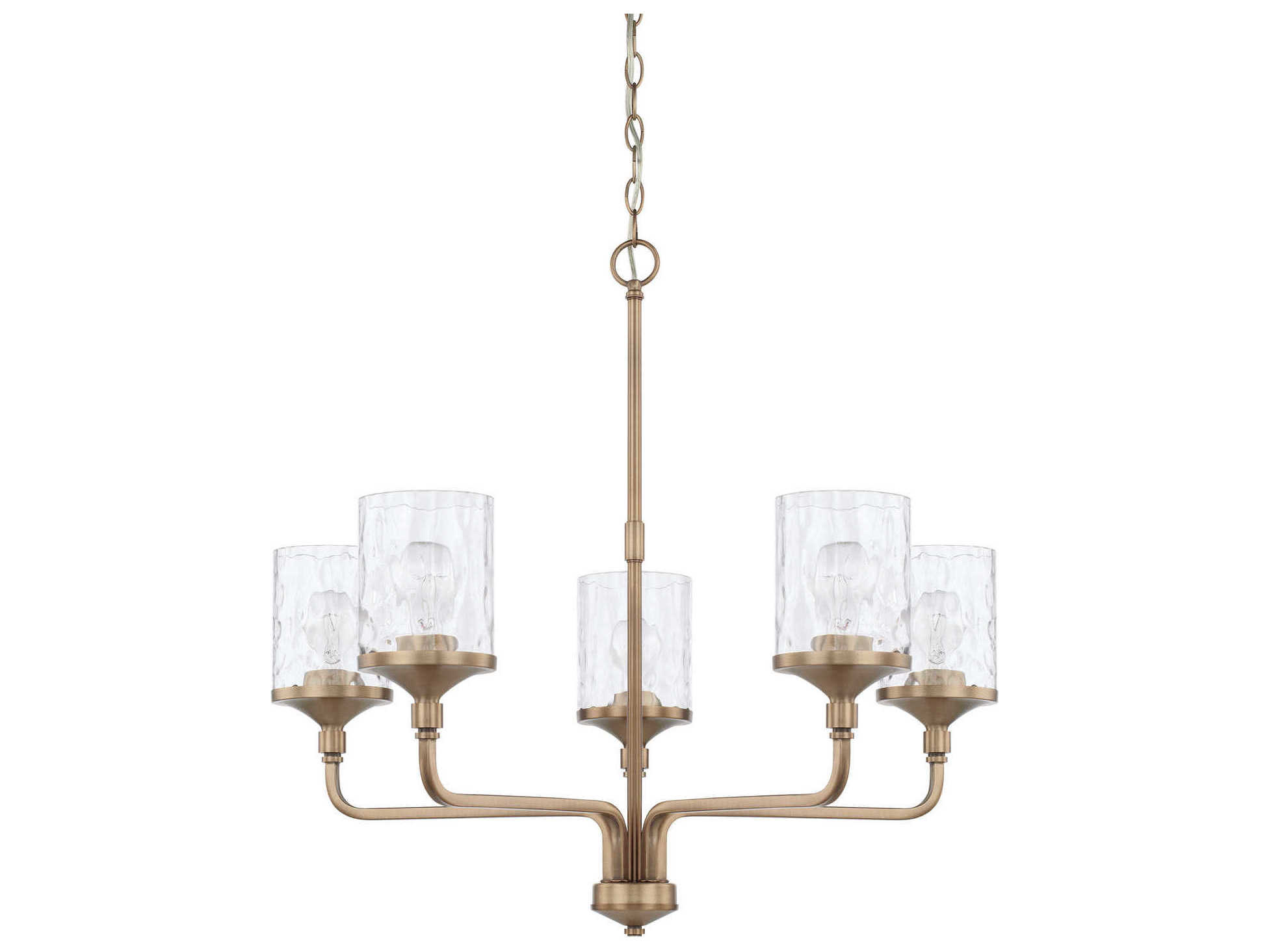 Capital Lighting Colton 5-Light Aged Brass Glass Cylinder Chandelier
