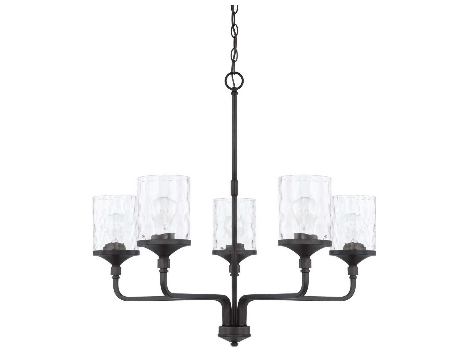 Capital Lighting Colton 5-Light Matte Black Glass Cylinder Chandelier