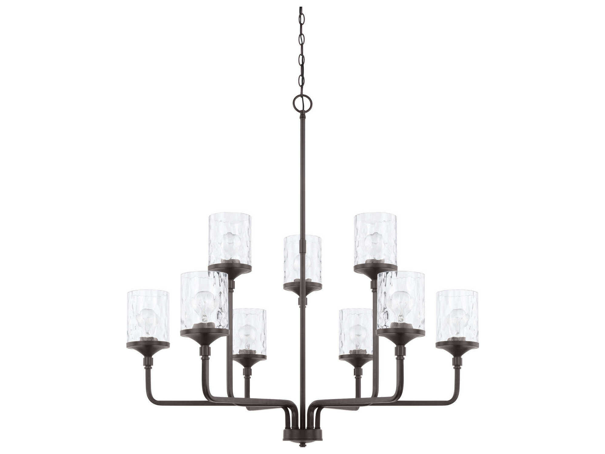 Capital Lighting Colton 9-Light Bronze Glass Cylinder Chandelier