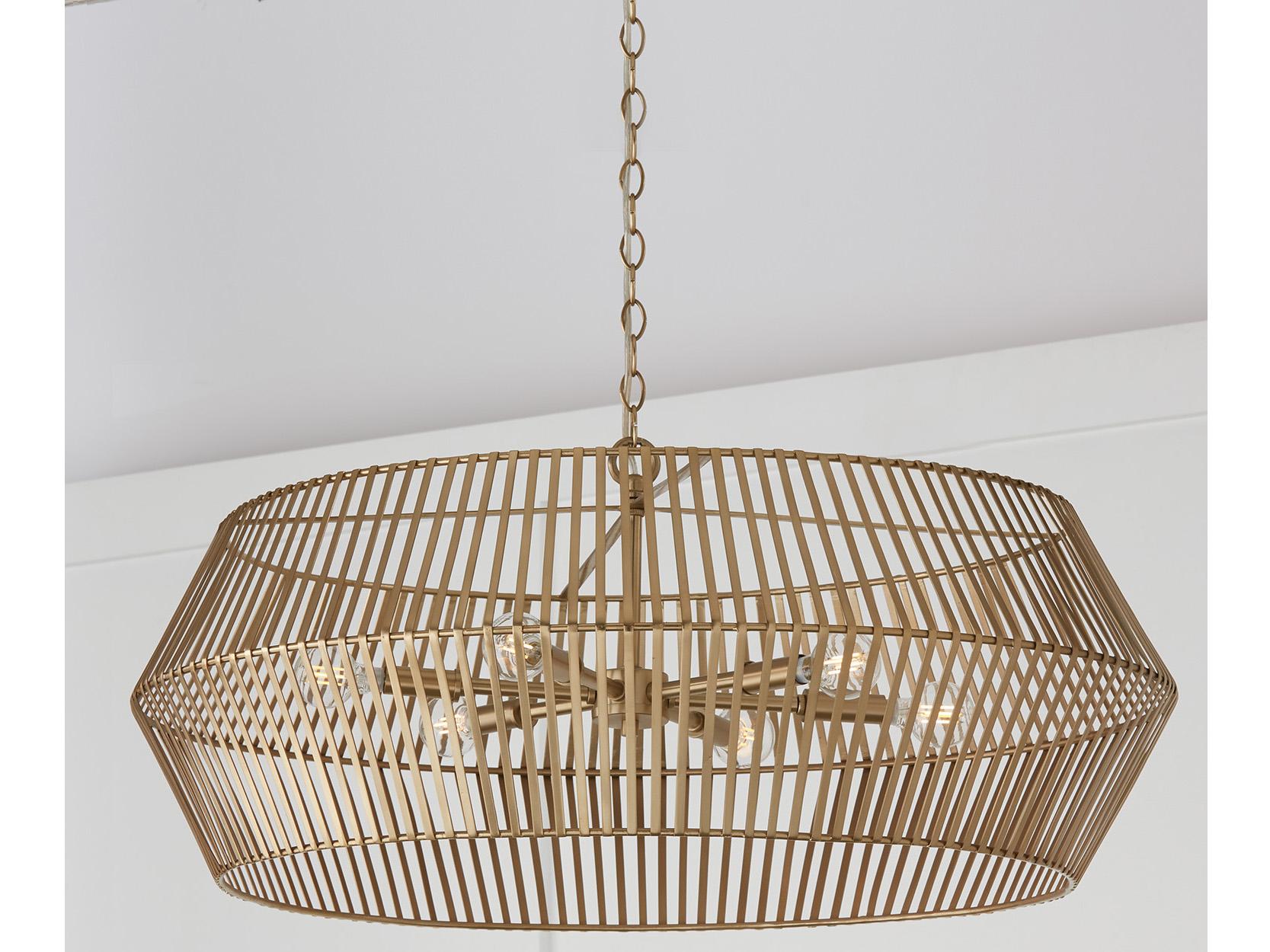 Capital Lighting Kaiya 6-Light Matte Brass Drum Chandelier