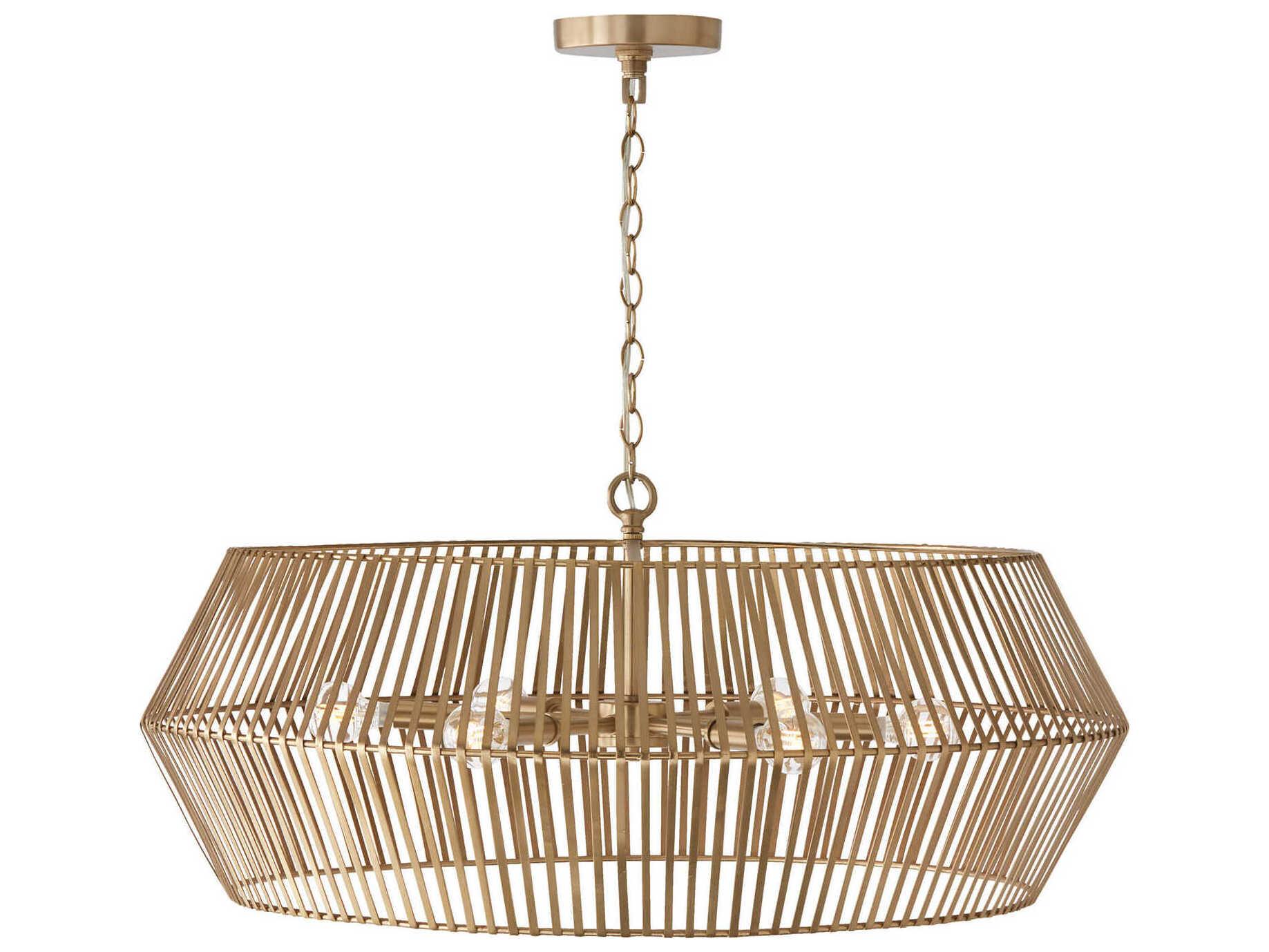 Capital Lighting Kaiya 6-Light Matte Brass Drum Chandelier