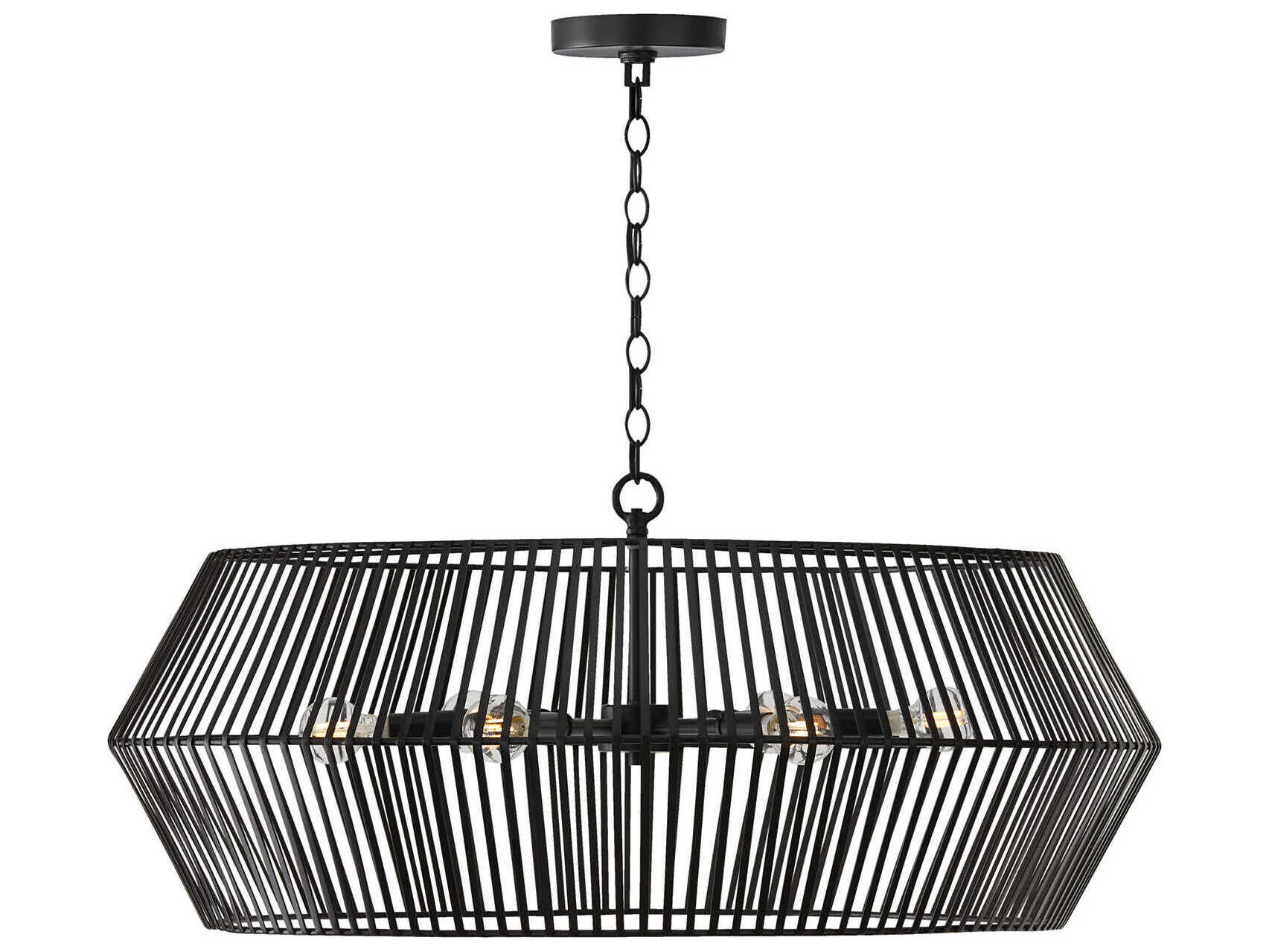 Capital Lighting Kaiya 6-Light Matte Black Drum Chandelier