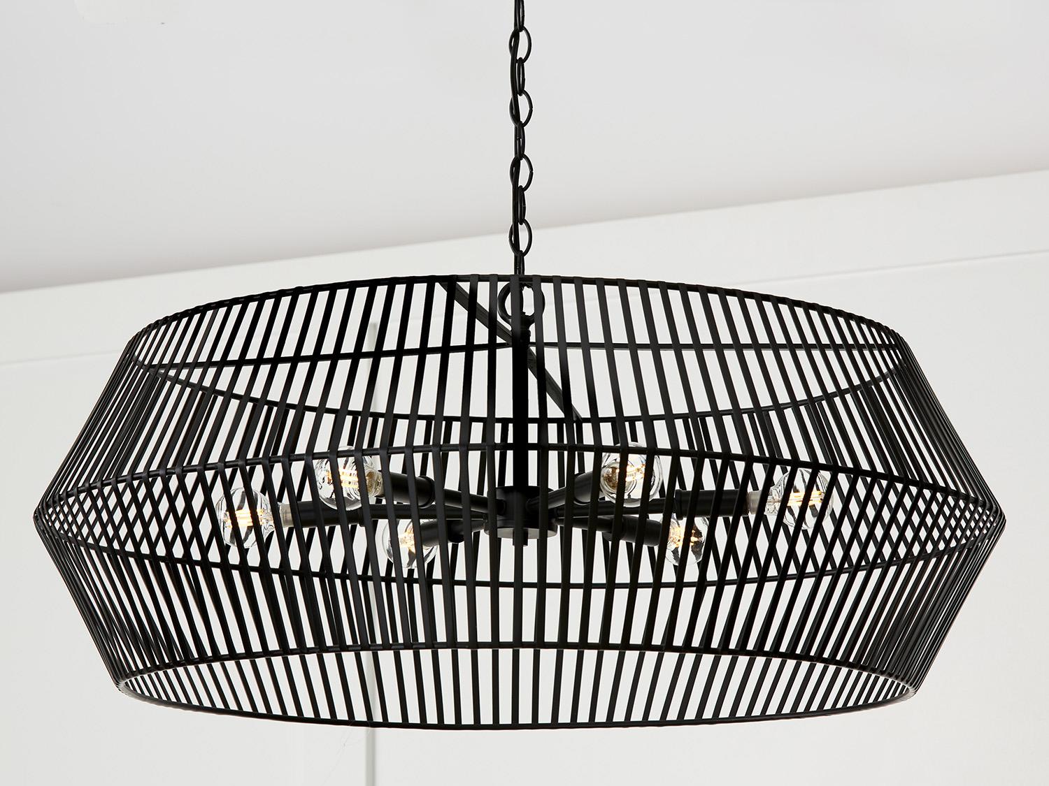 Capital Lighting Kaiya 6-Light Matte Black Drum Chandelier