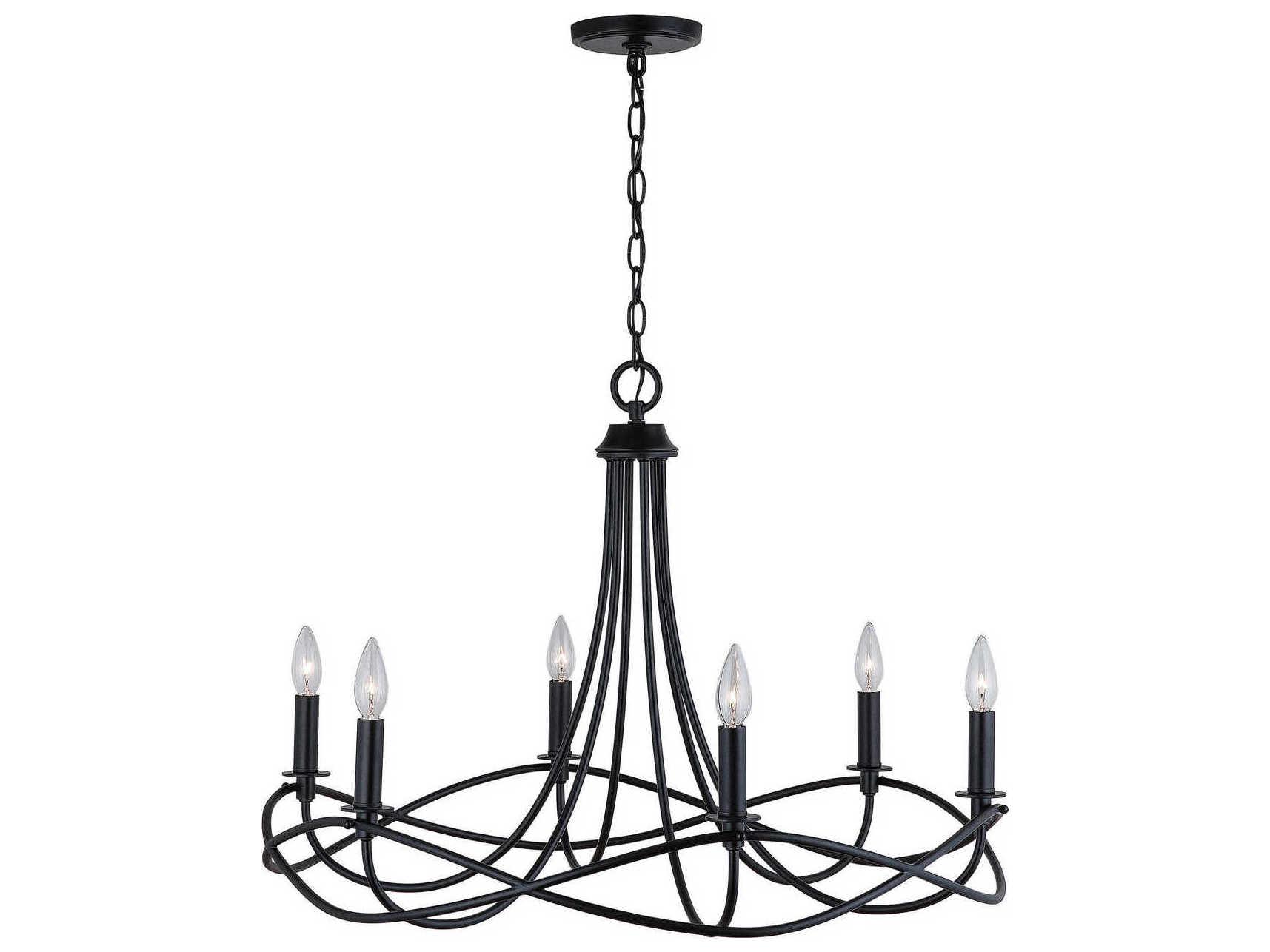 Capital Lighting Sonnet 6-Light Matte Black Candelabra Chandelier