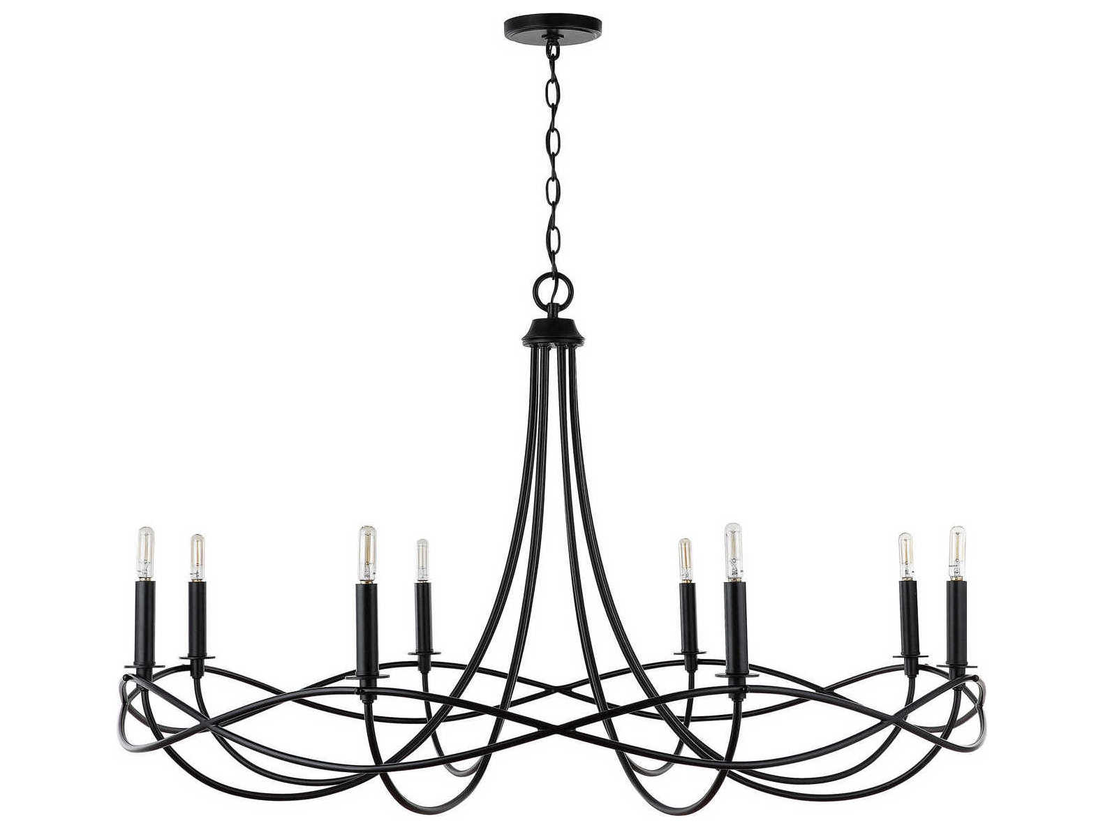 Capital Lighting Sonnet 8-Light Matte Black Candelabra Chandelier