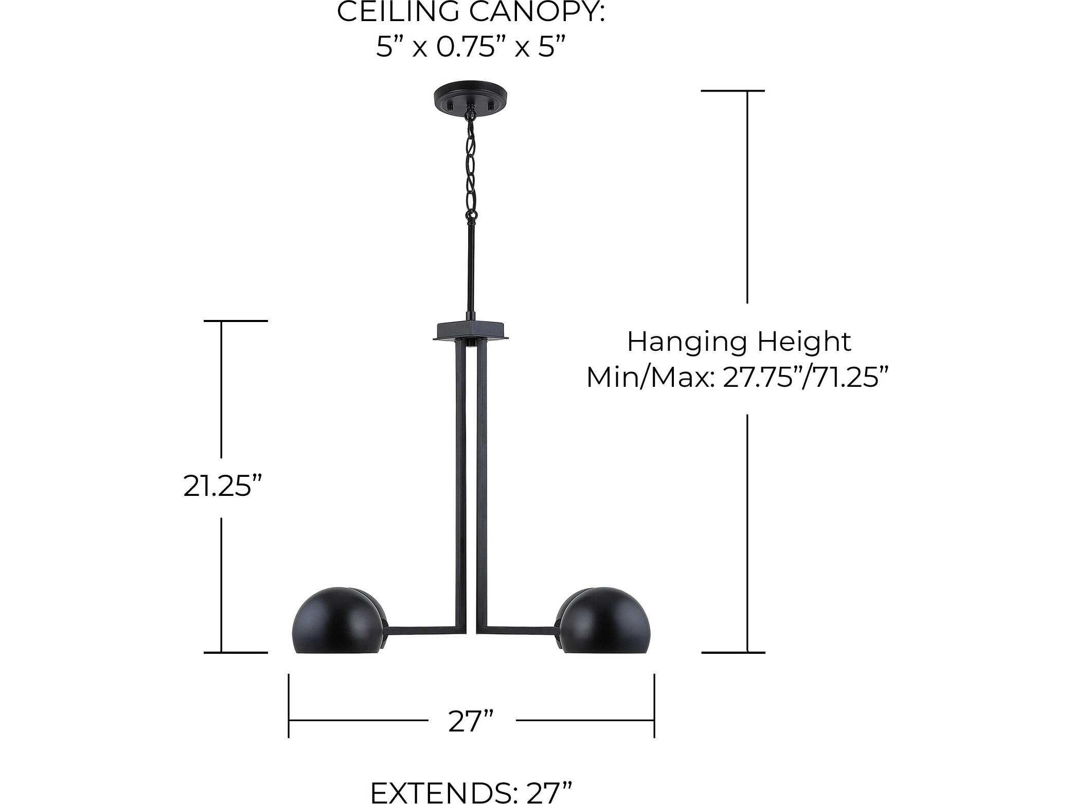 Capital Lighting Hadley 4-Light Matte Black Chandelier