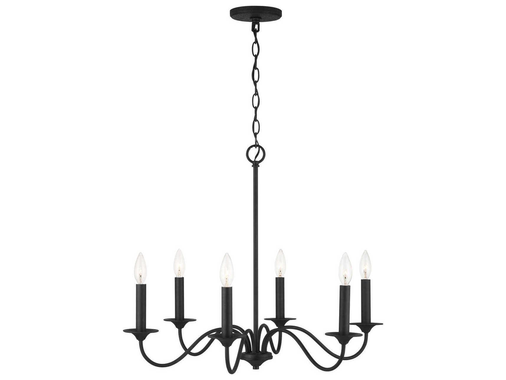 Capital Lighting Vincent 6-Light Black Iron Candelabra Chandelier