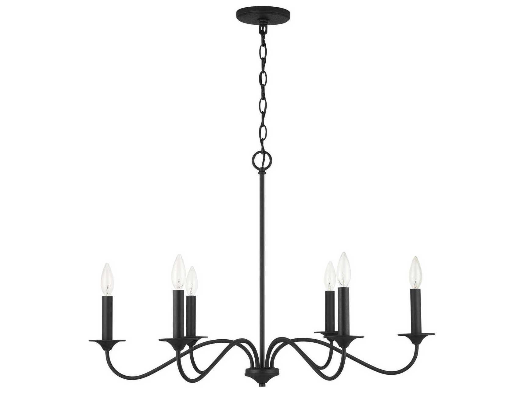 Capital Lighting Vincent 6-Light Black Iron Candelabra Chandelier