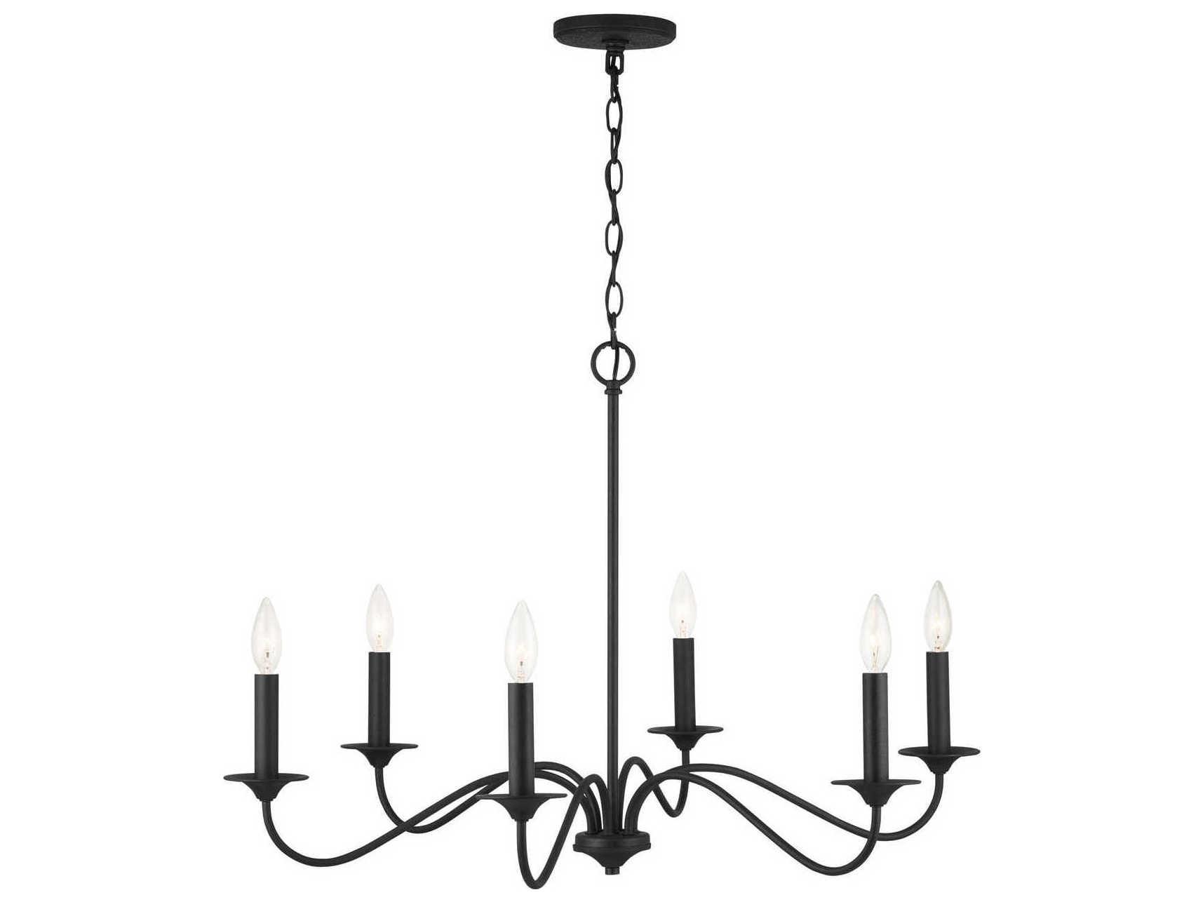 Capital Lighting Vincent 6-Light Black Iron Candelabra Chandelier