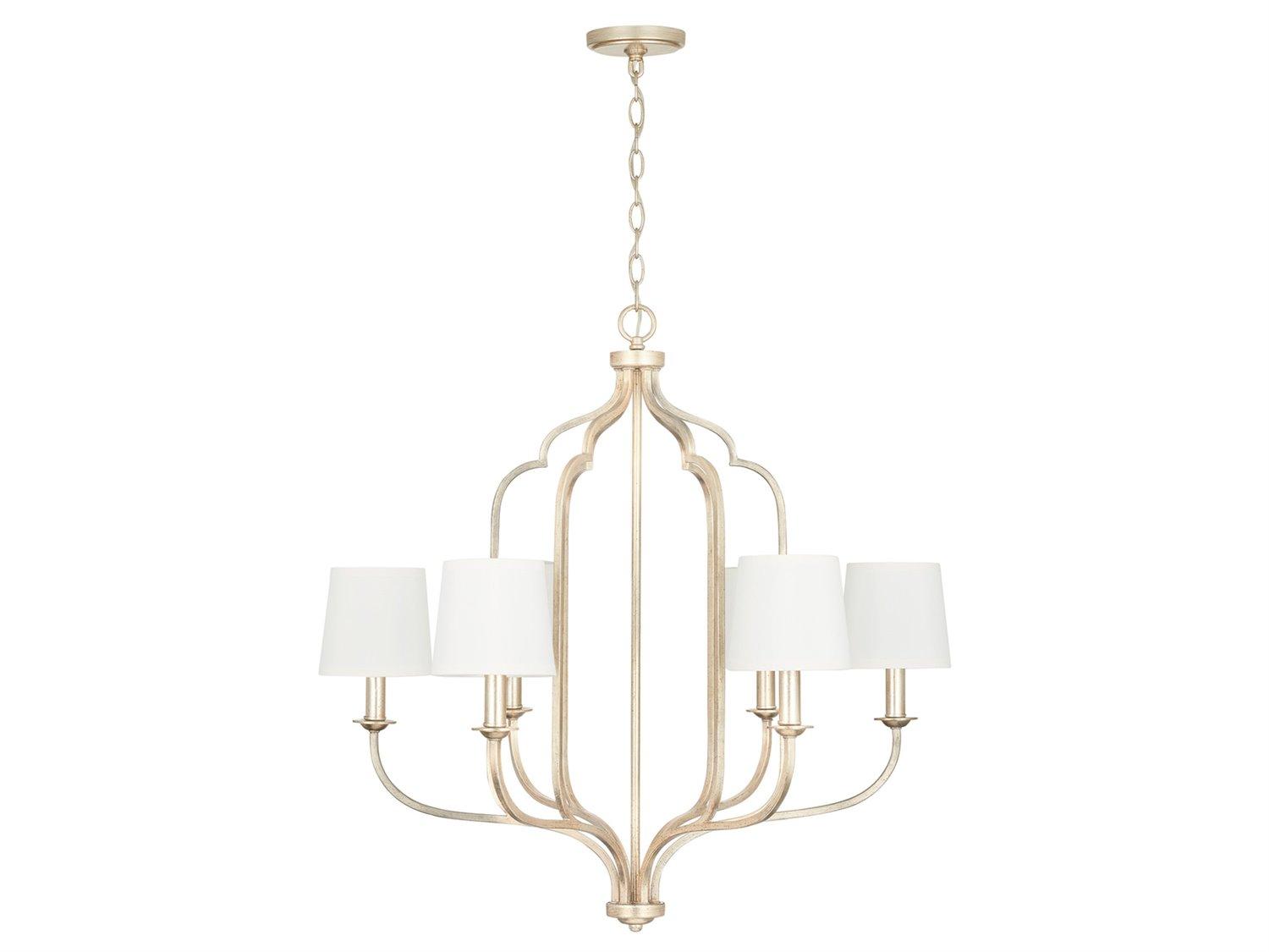 Capital Lighting Ophelia 6-Light Winter Gold Candelabra Chandelier
