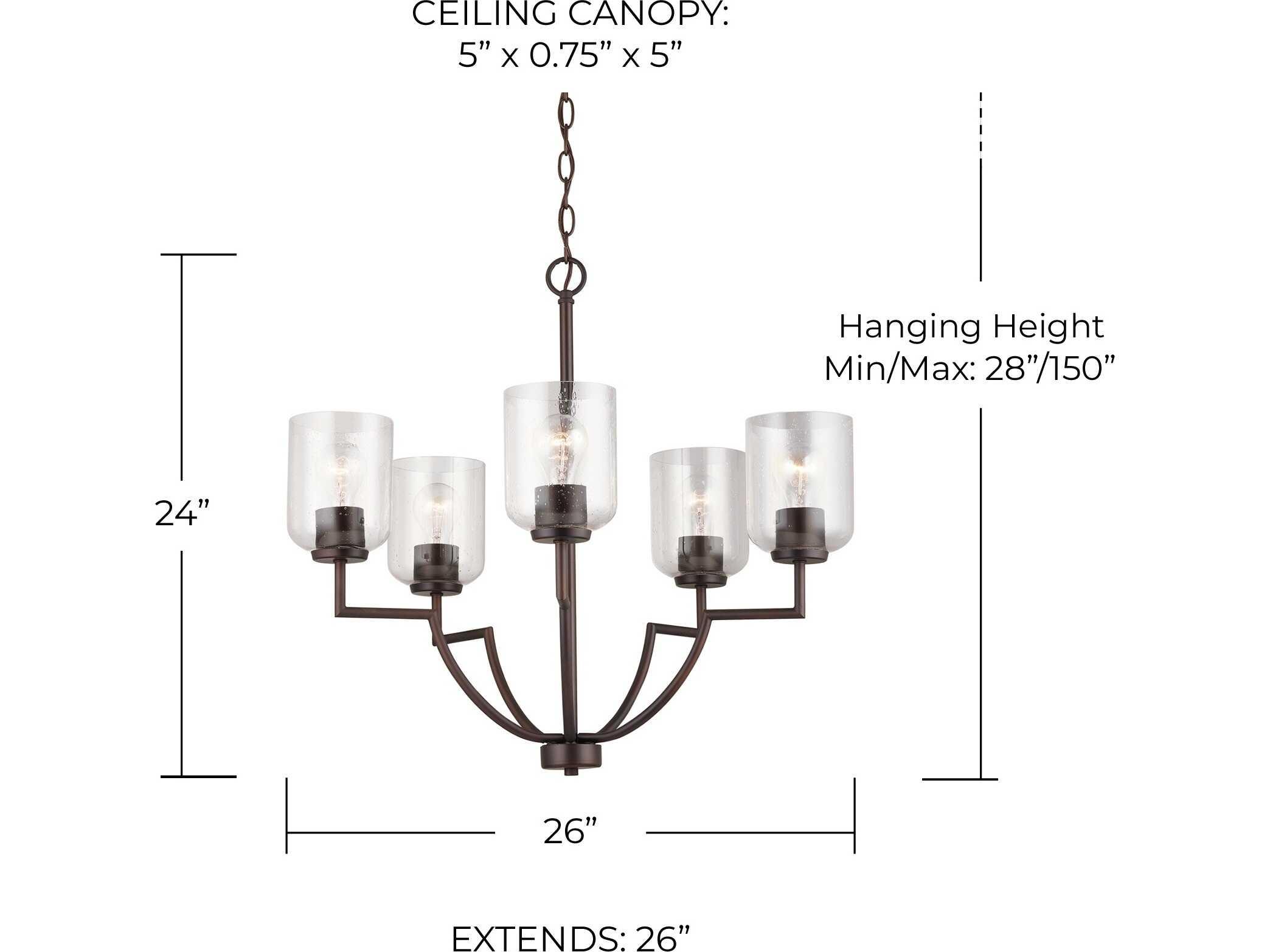 Capital Lighting Carter 5-Light Bronze Glass Bell Chandelier