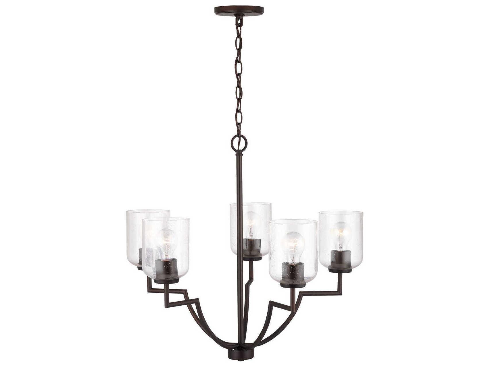 Capital Lighting Carter 5-Light Bronze Glass Bell Chandelier