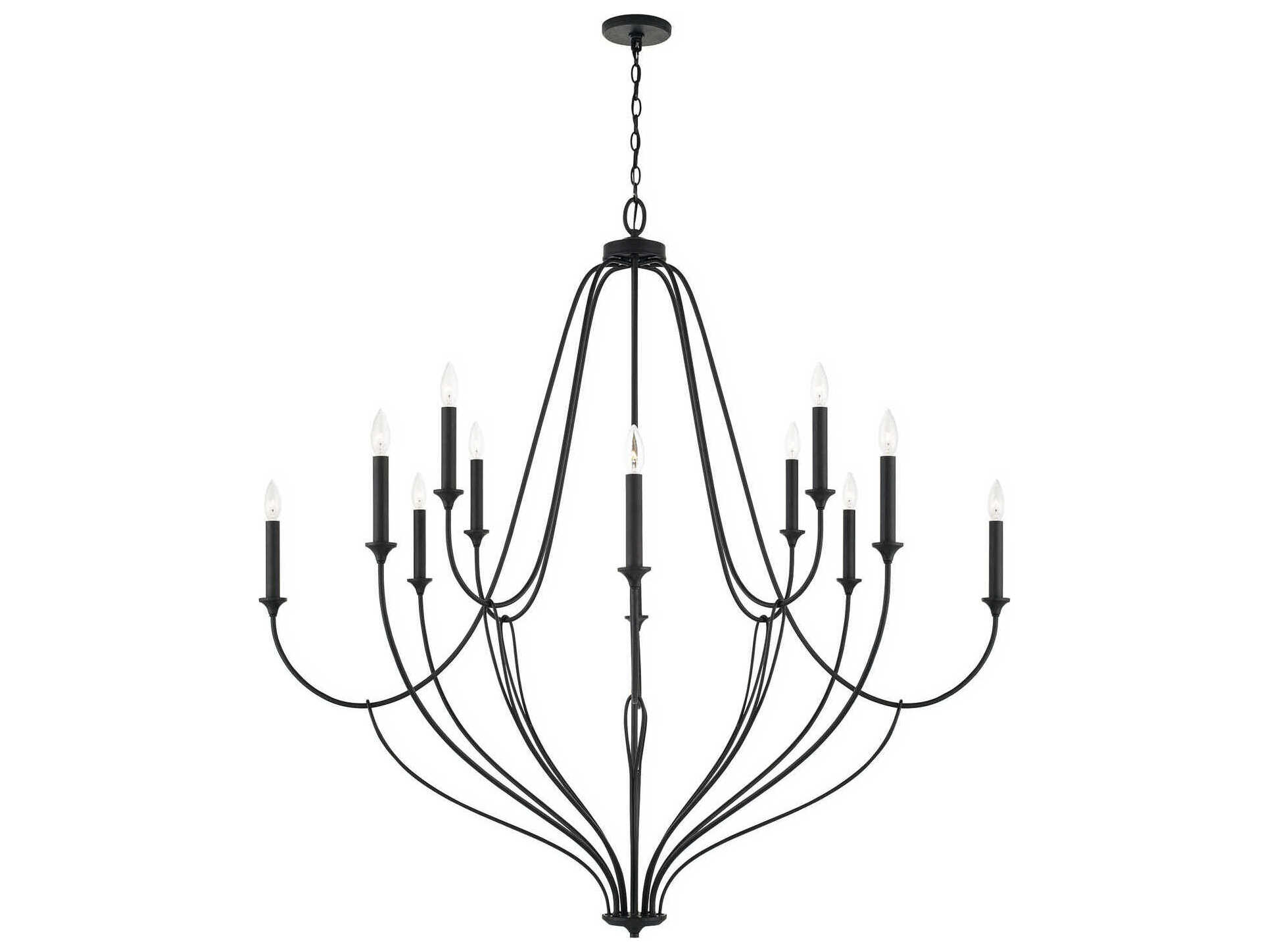 Capital Lighting Bentley 12-Light Black Iron Candelabra Chandelier