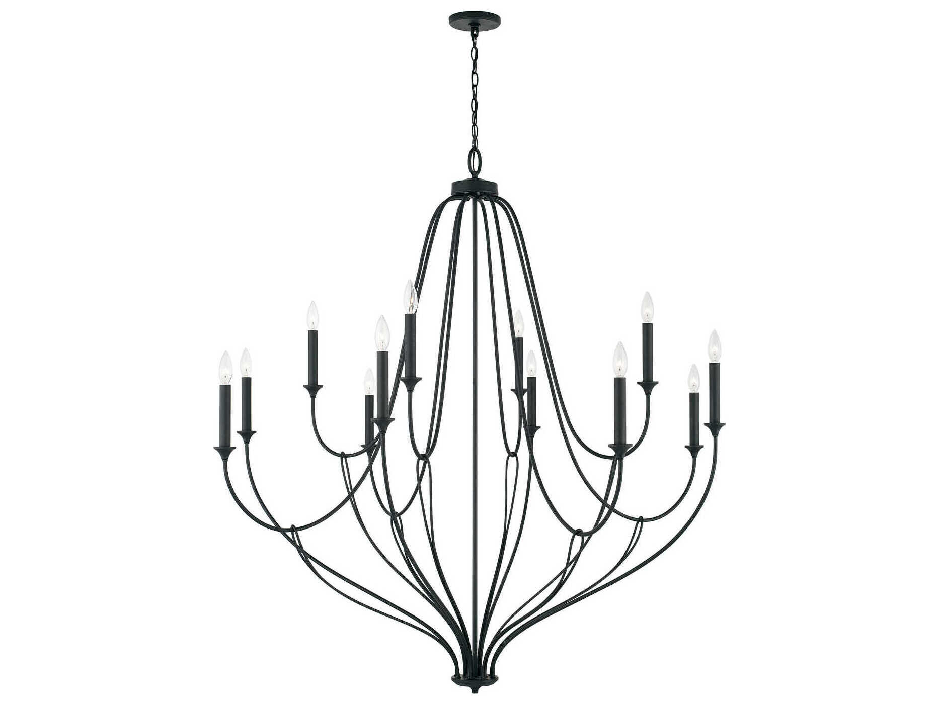 Capital Lighting Bentley 12-Light Black Iron Candelabra Chandelier