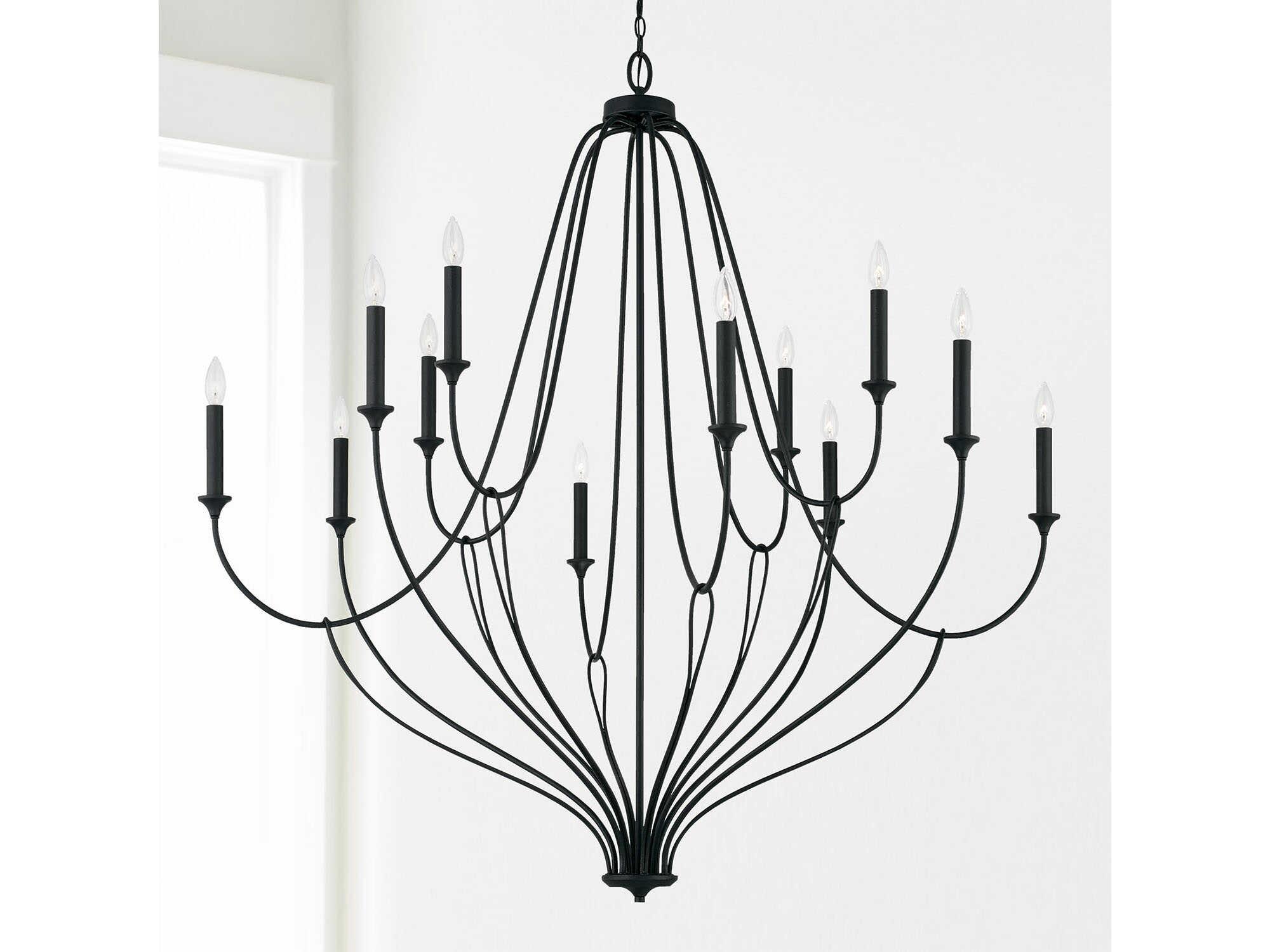 Capital Lighting Bentley 12-Light Black Iron Candelabra Chandelier