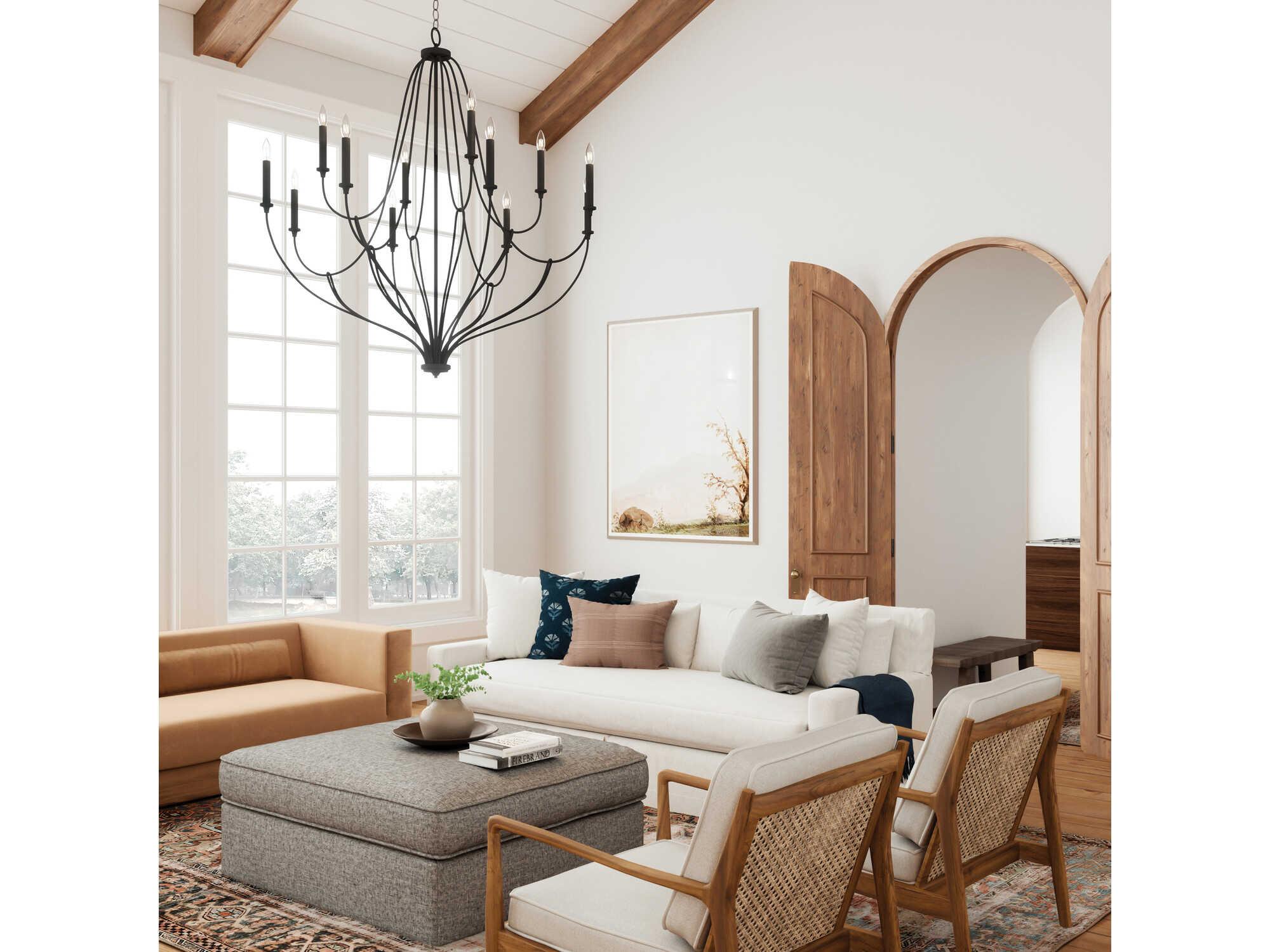 Capital Lighting Bentley 12-Light Black Iron Candelabra Chandelier