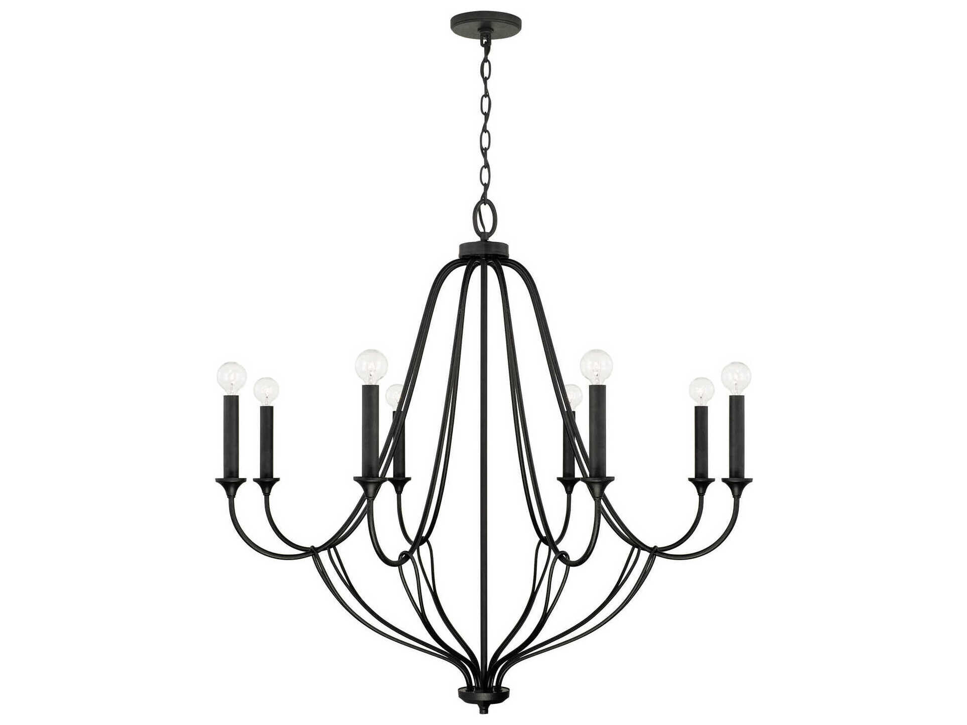 Capital Lighting Bentley 8-Light Black Iron Candelabra Chandelier