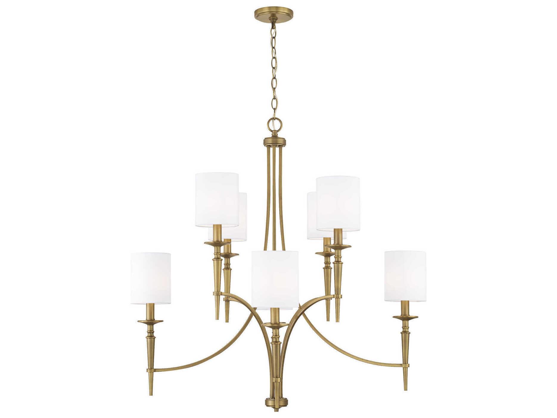 Capital Lighting Abbie 8-Light Aged Brass Candelabra Cylinder Chandelier
