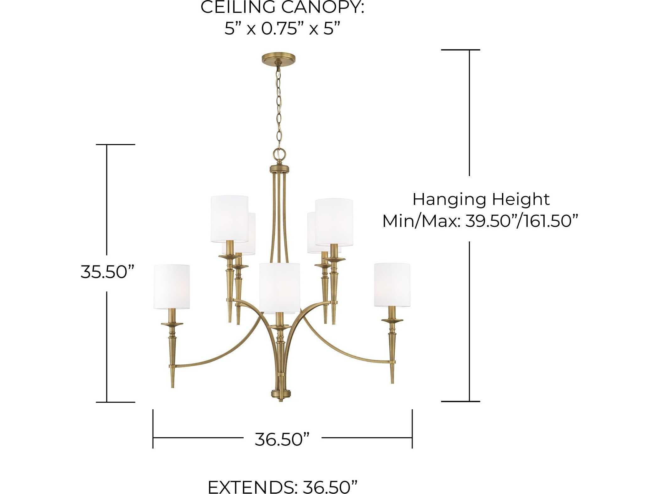 Capital Lighting Abbie 8-Light Aged Brass Candelabra Cylinder Chandelier